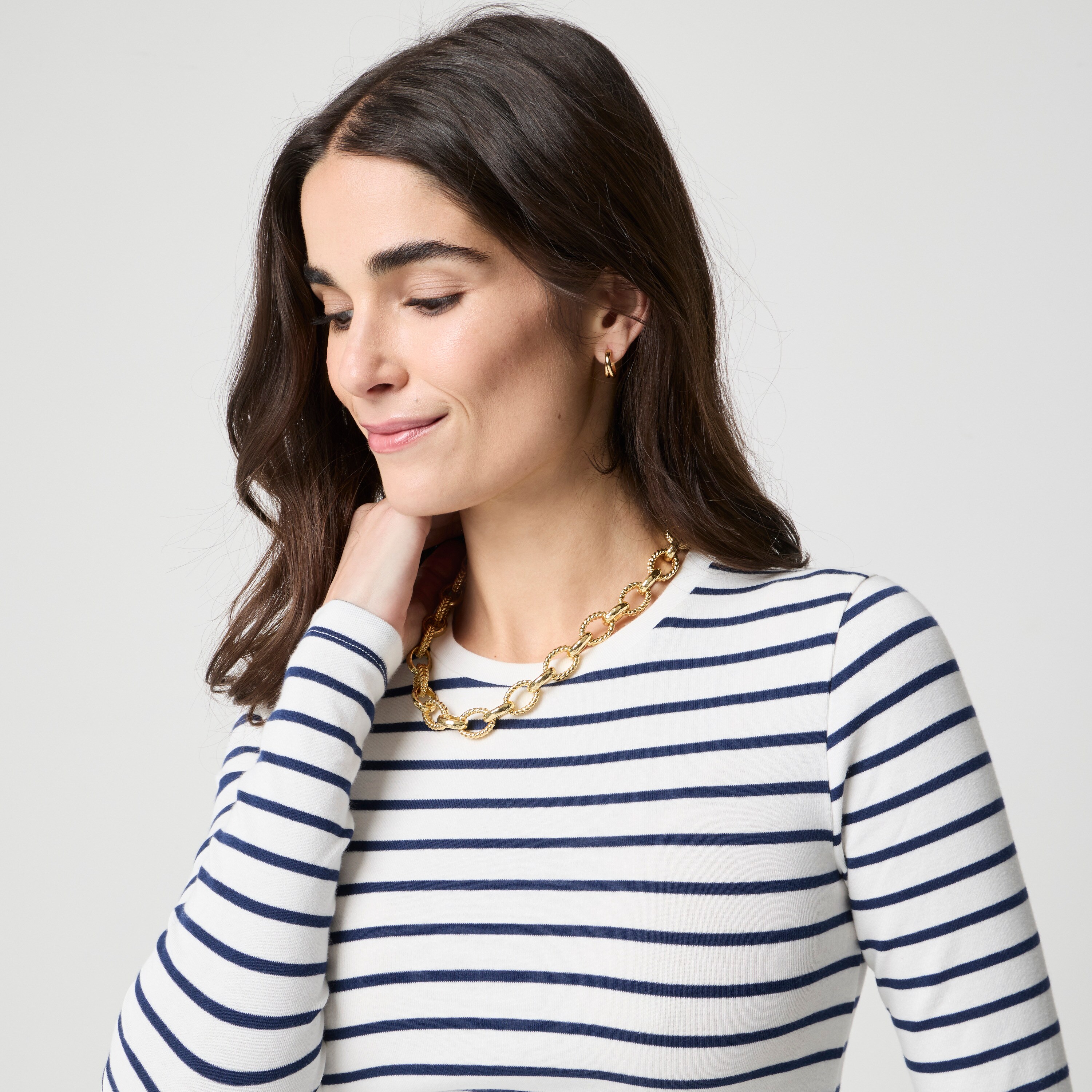 Long-sleeve striped everyday tee