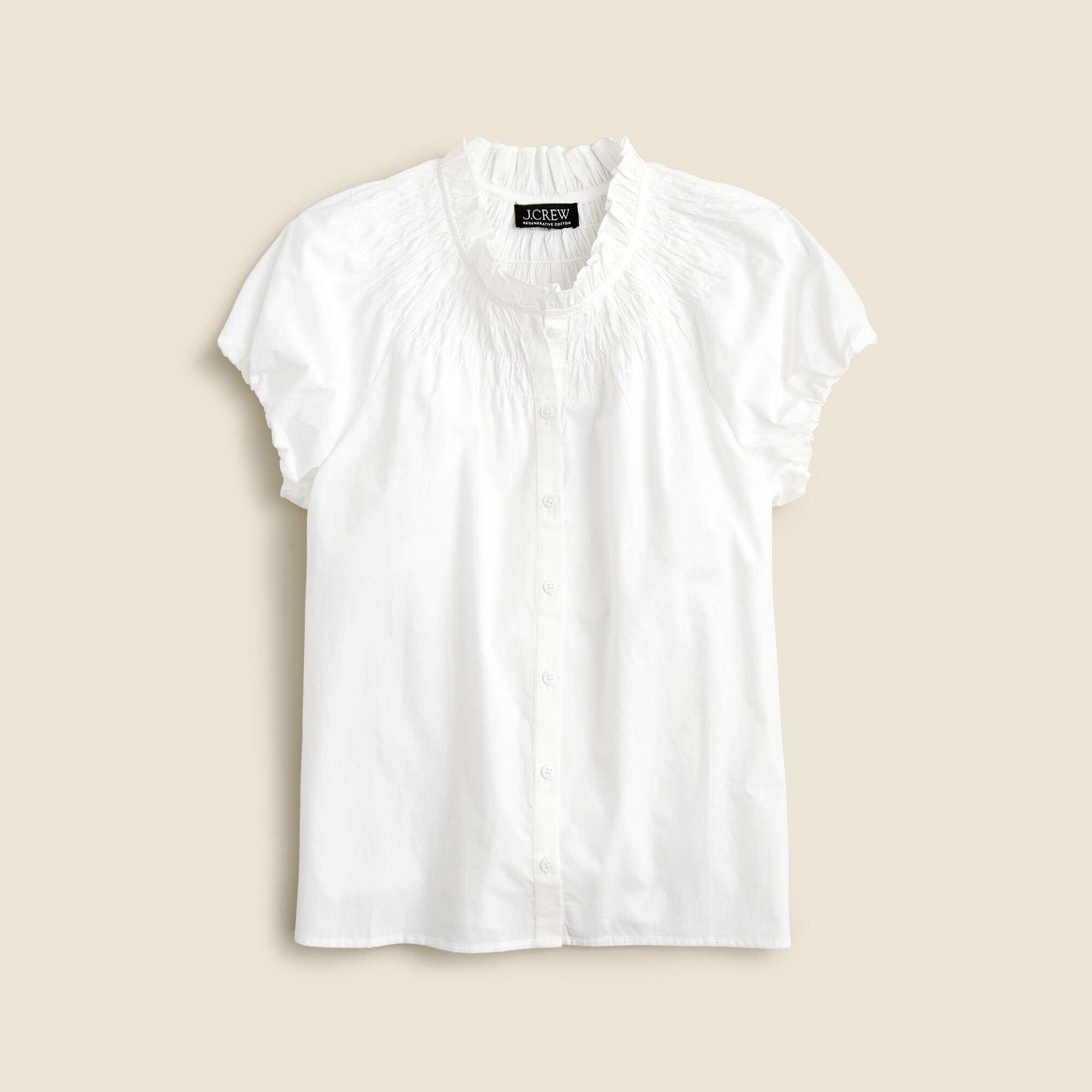 Smocked-neck top