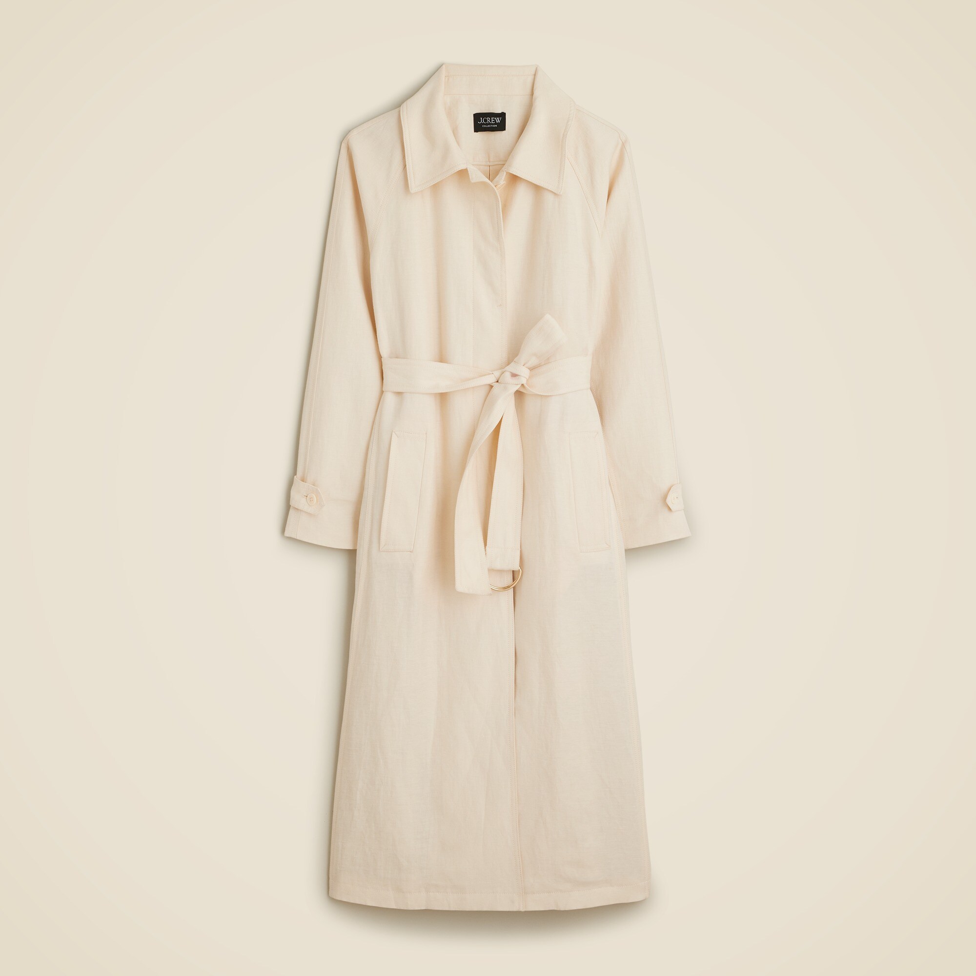 Collection Lightweight Trench Coat In Linen-cupro Blend For Women