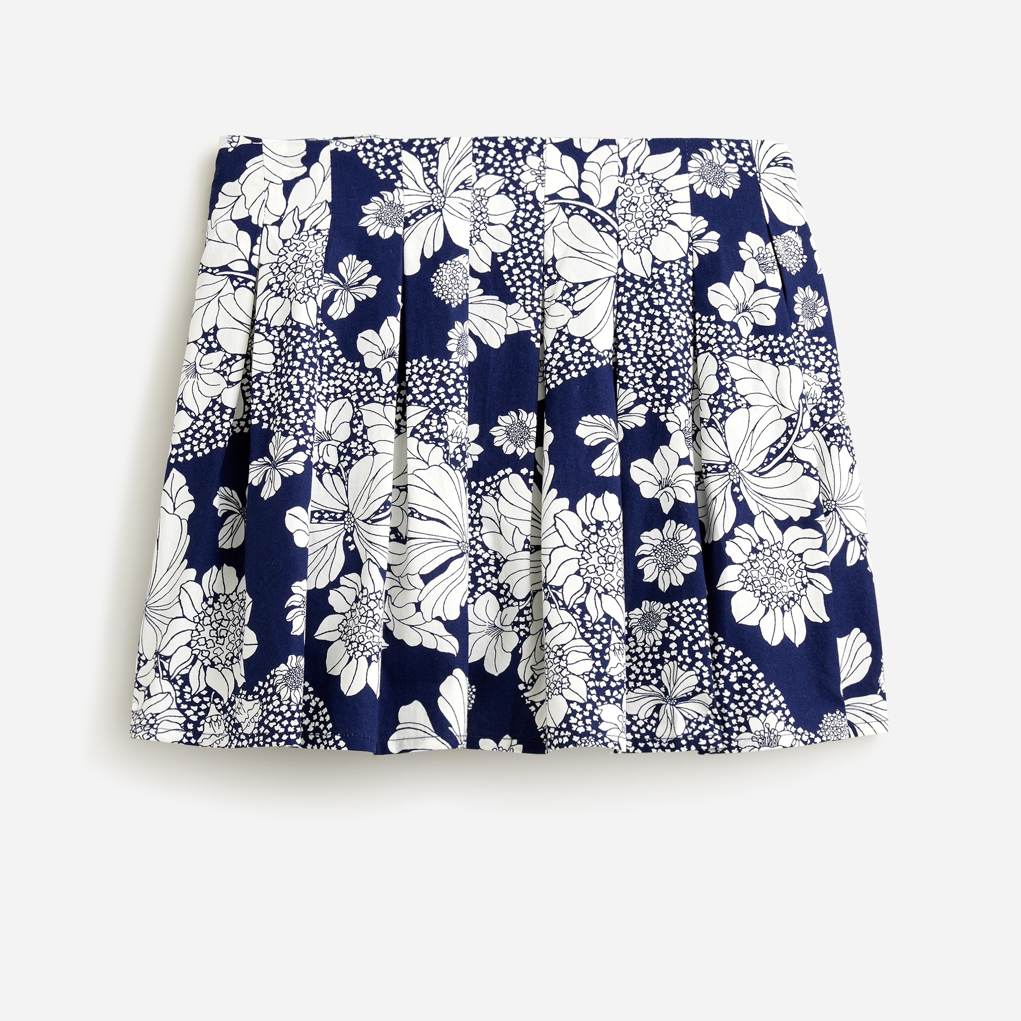  Girls' pleated skirt in indigo floral