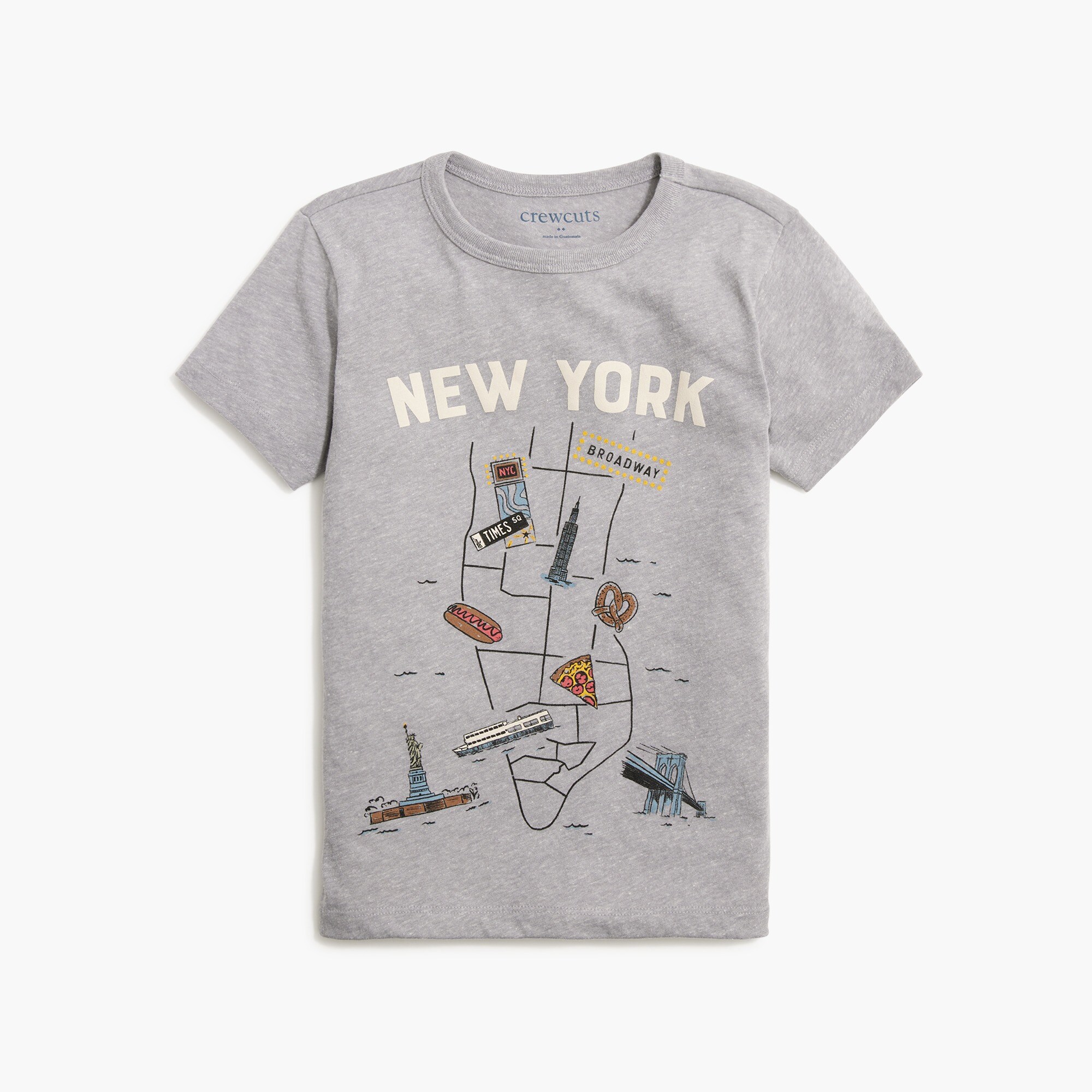 Boys' short-sleeve NYC map graphic tee