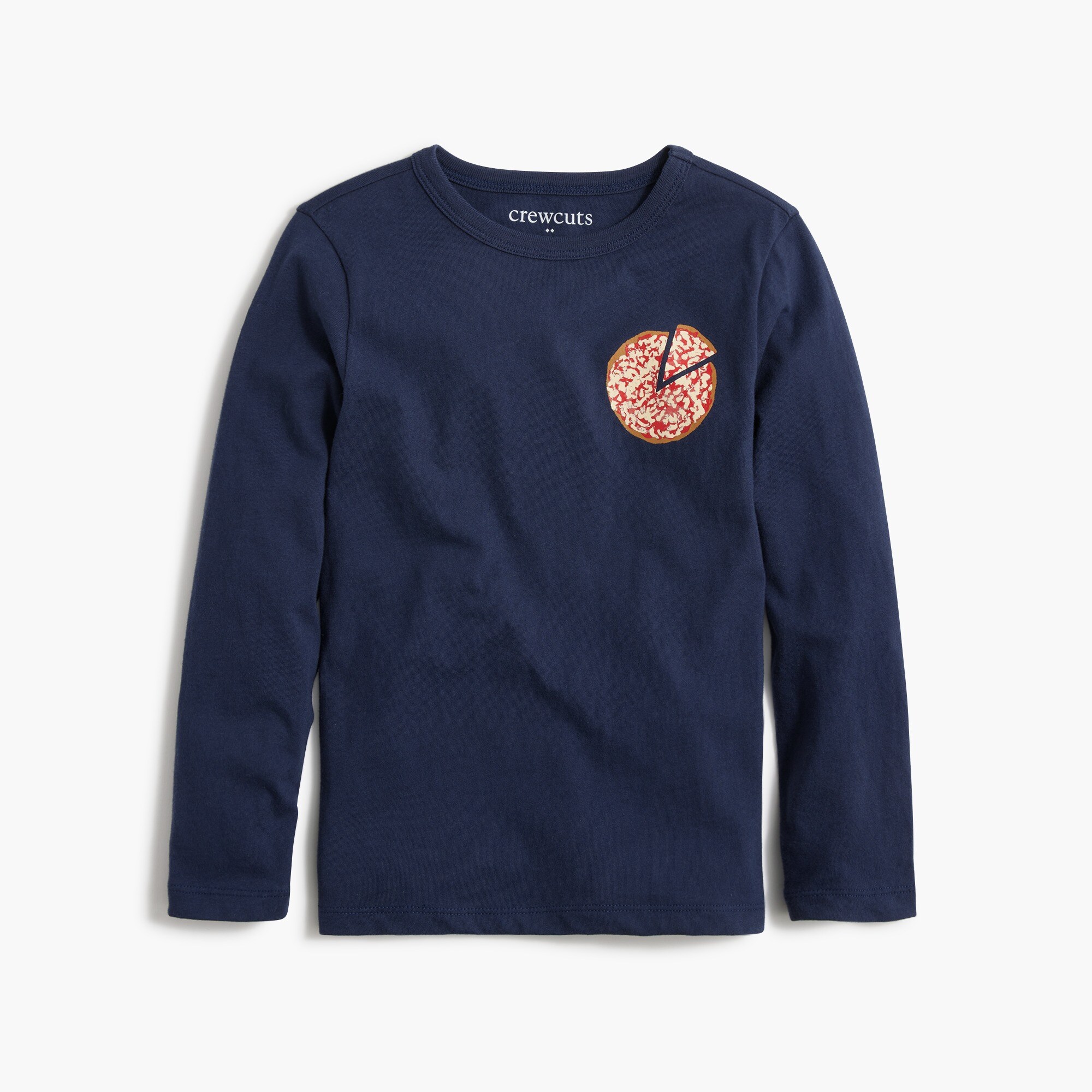 Boys' long-sleeve pizza graphic tee