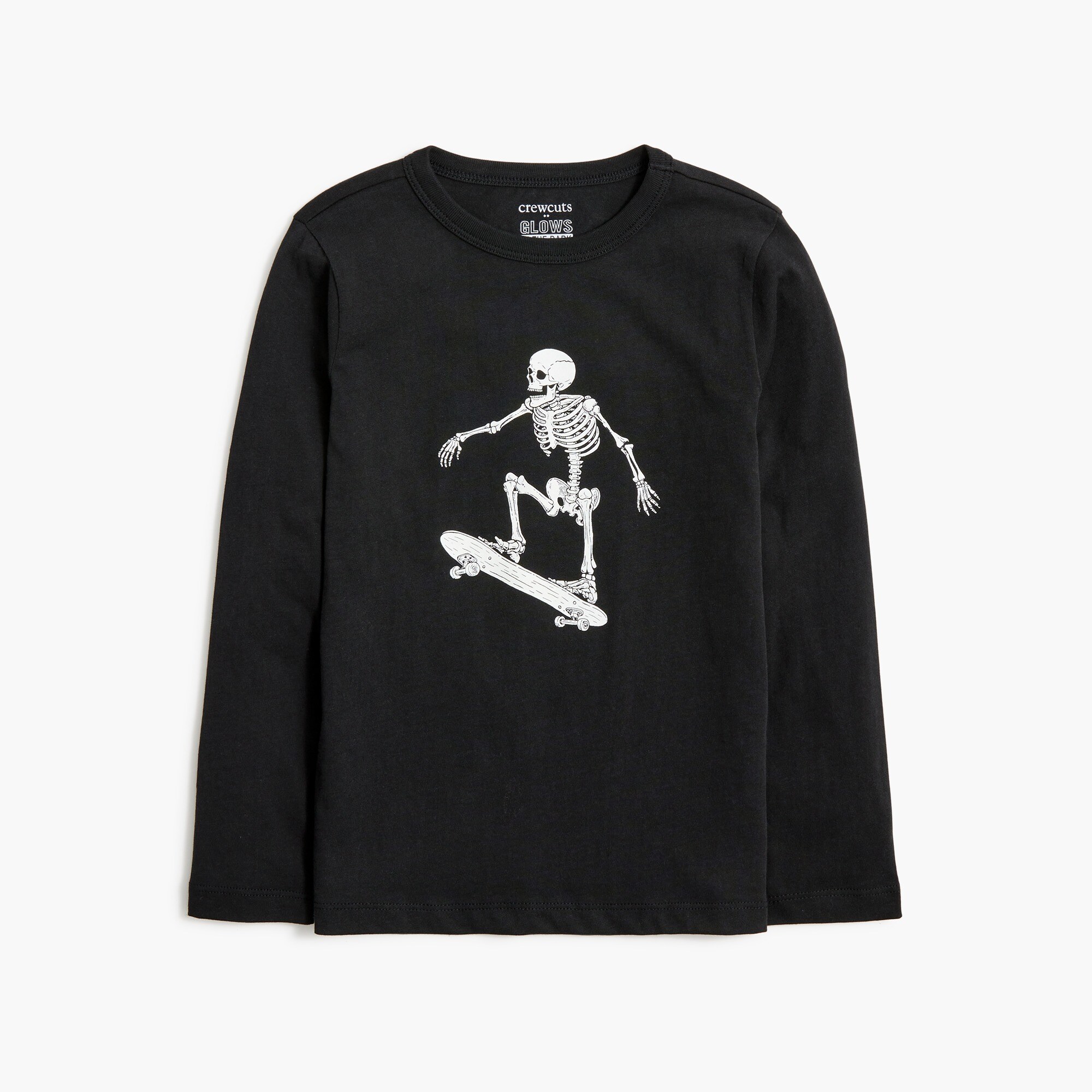 boys' long-sleeve skateboarding skeleton graphic tee for boys