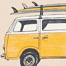 Surfer van graphic tee DUSTY IVORY