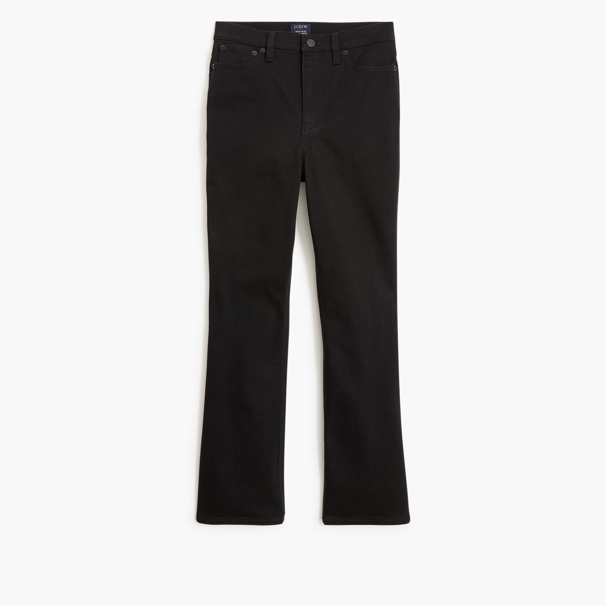 High-rise Black Flare Crop Jean In All-day Stretch For Women | Factory