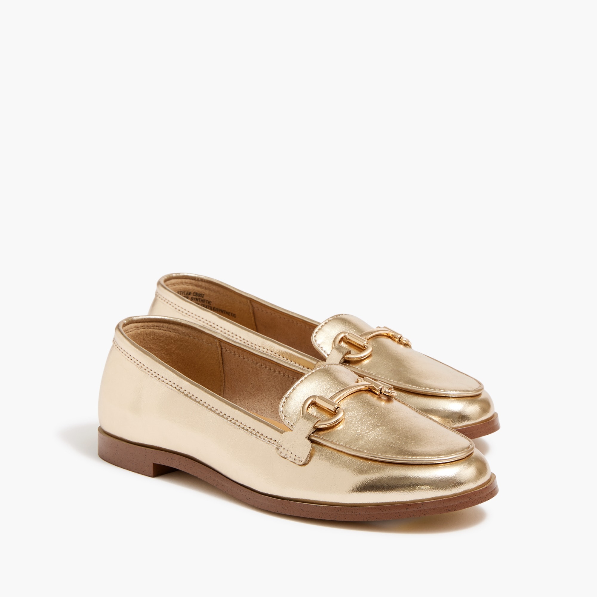 Girls' metallic bit loafers