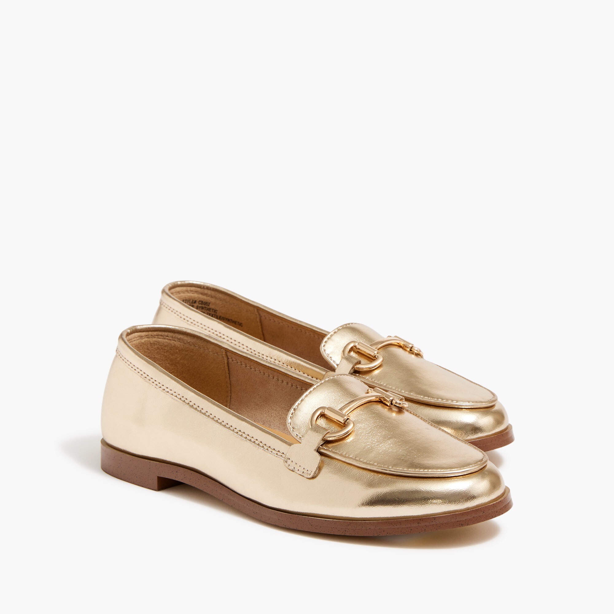 girls' metallic bit loafers for girls
