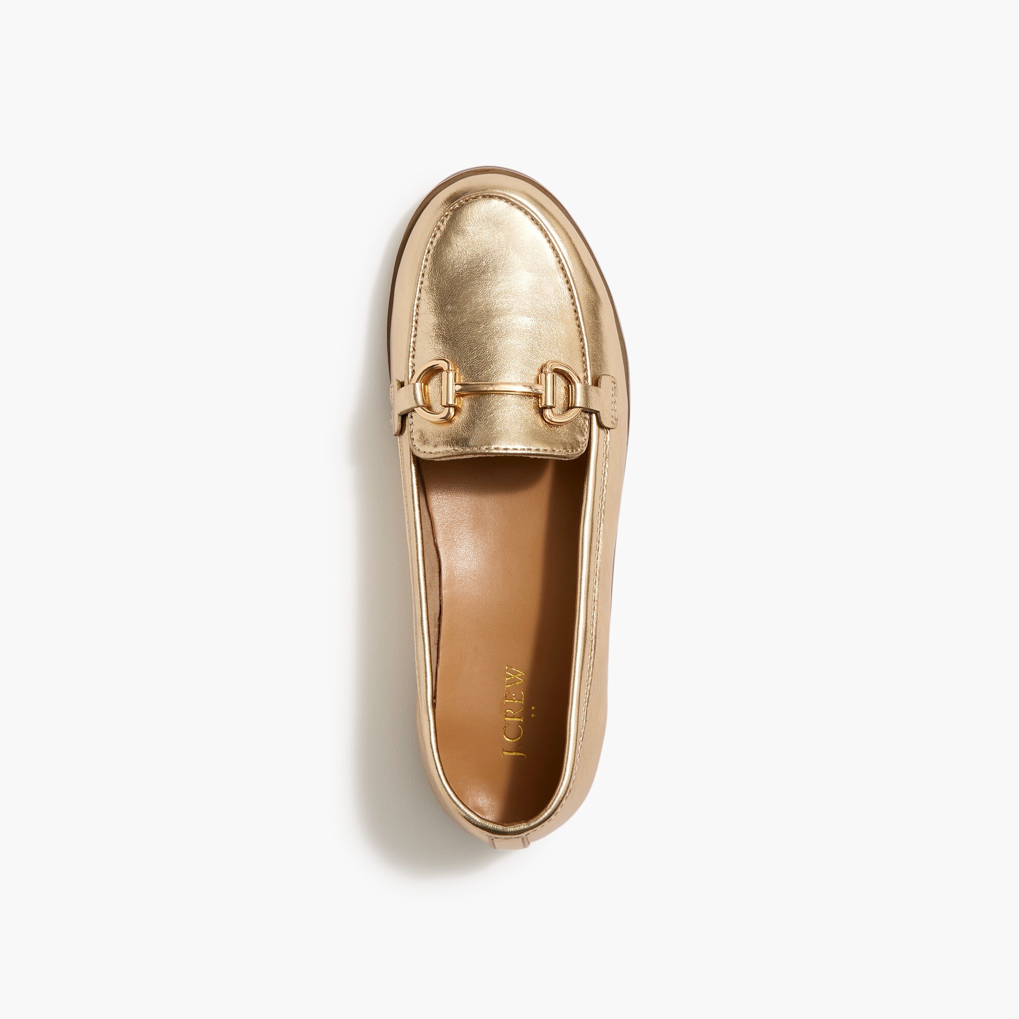 Girls' metallic bit loafers