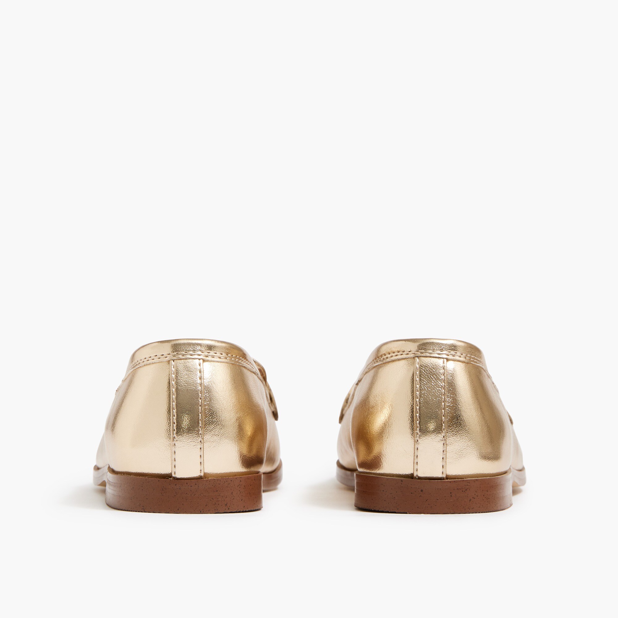 Girls' metallic bit loafers