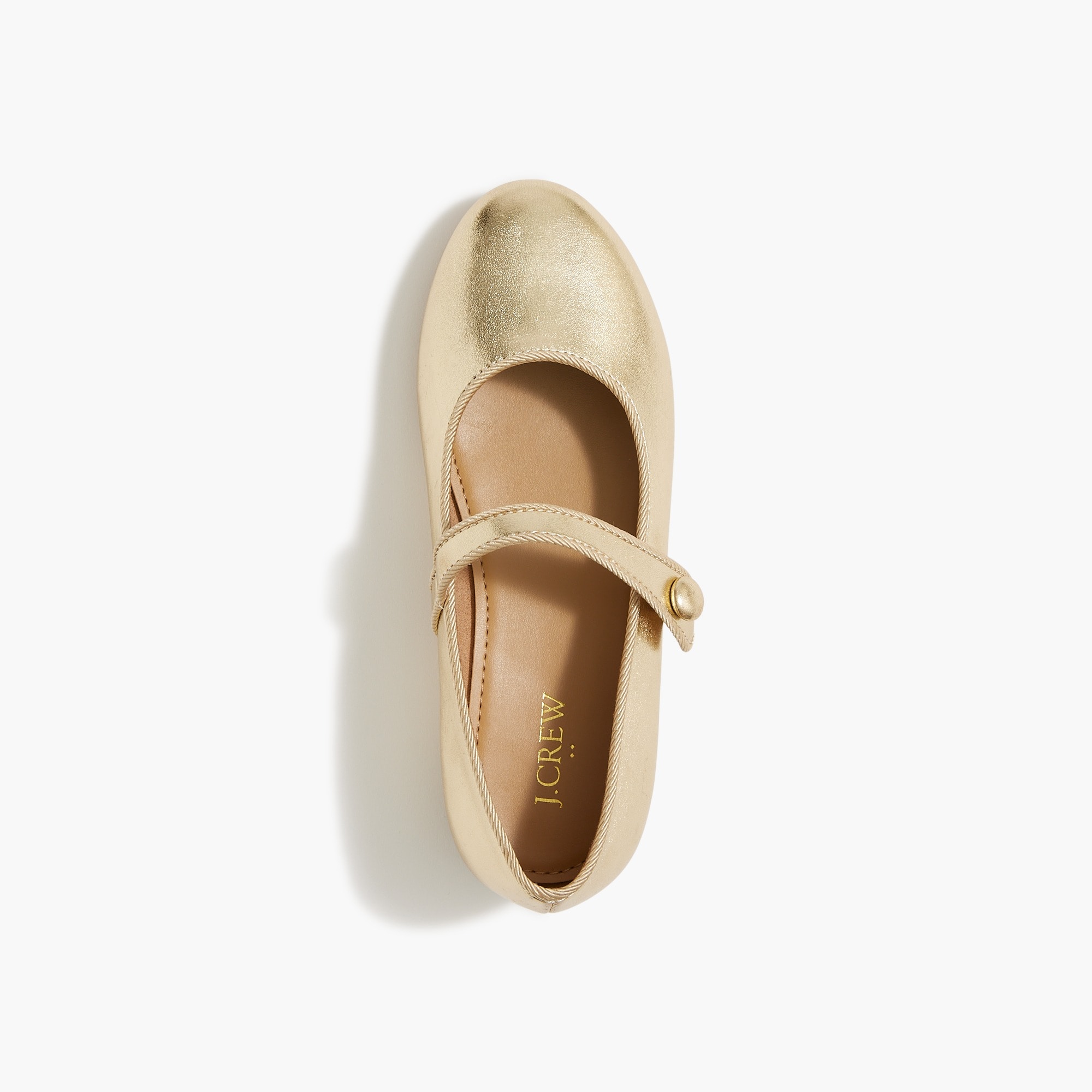 Girls' metallic low-heel Mary Janes