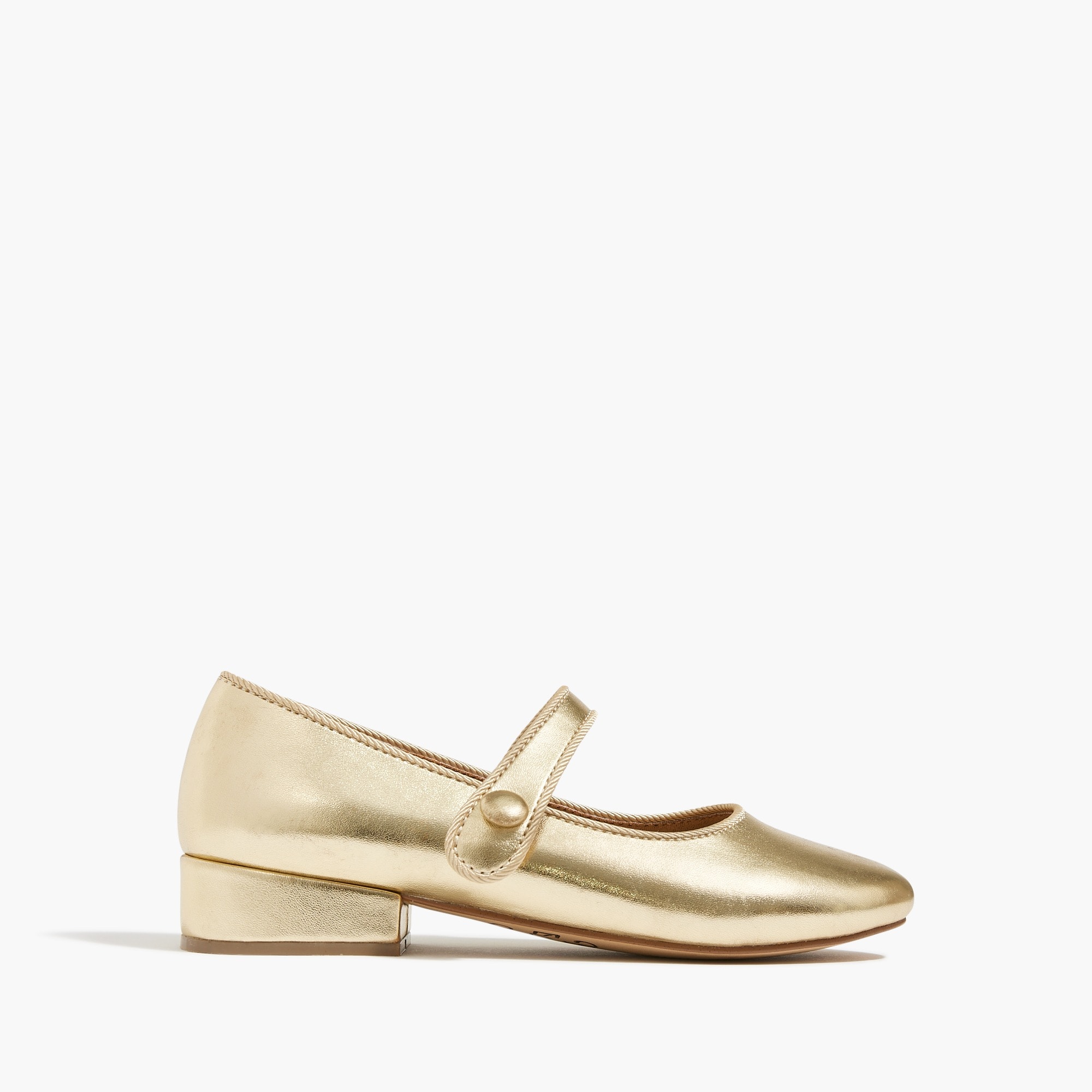 Girls' metallic low-heel Mary Janes