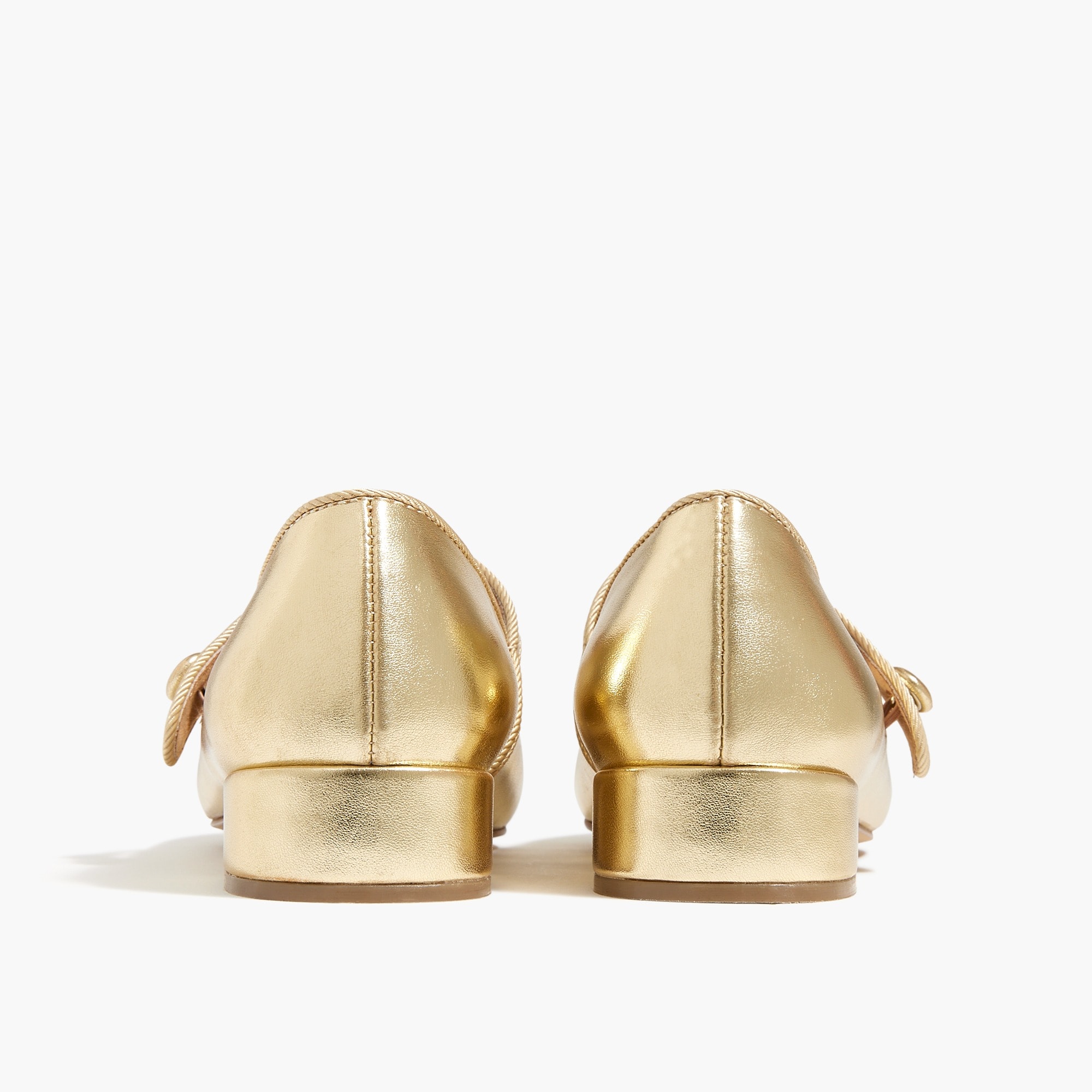 Girls' metallic low-heel Mary Janes
