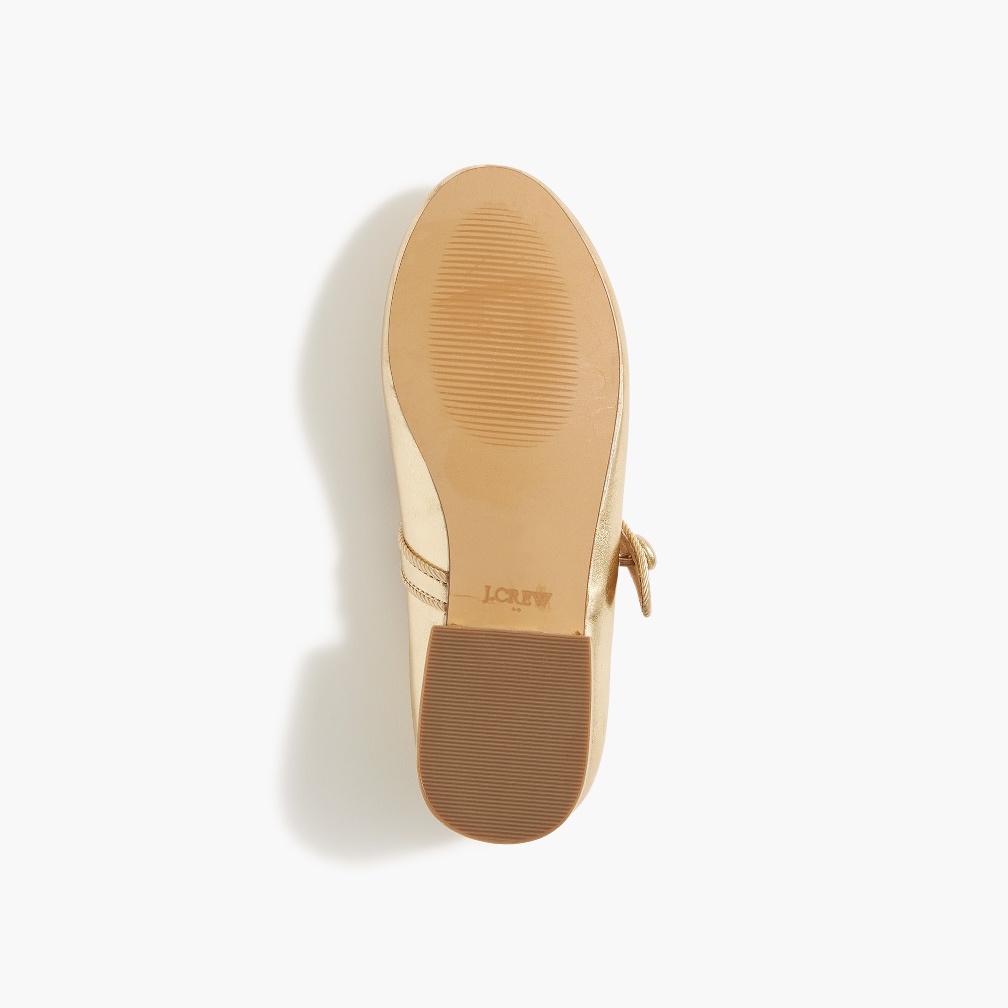 Girls' metallic low-heel Mary Janes