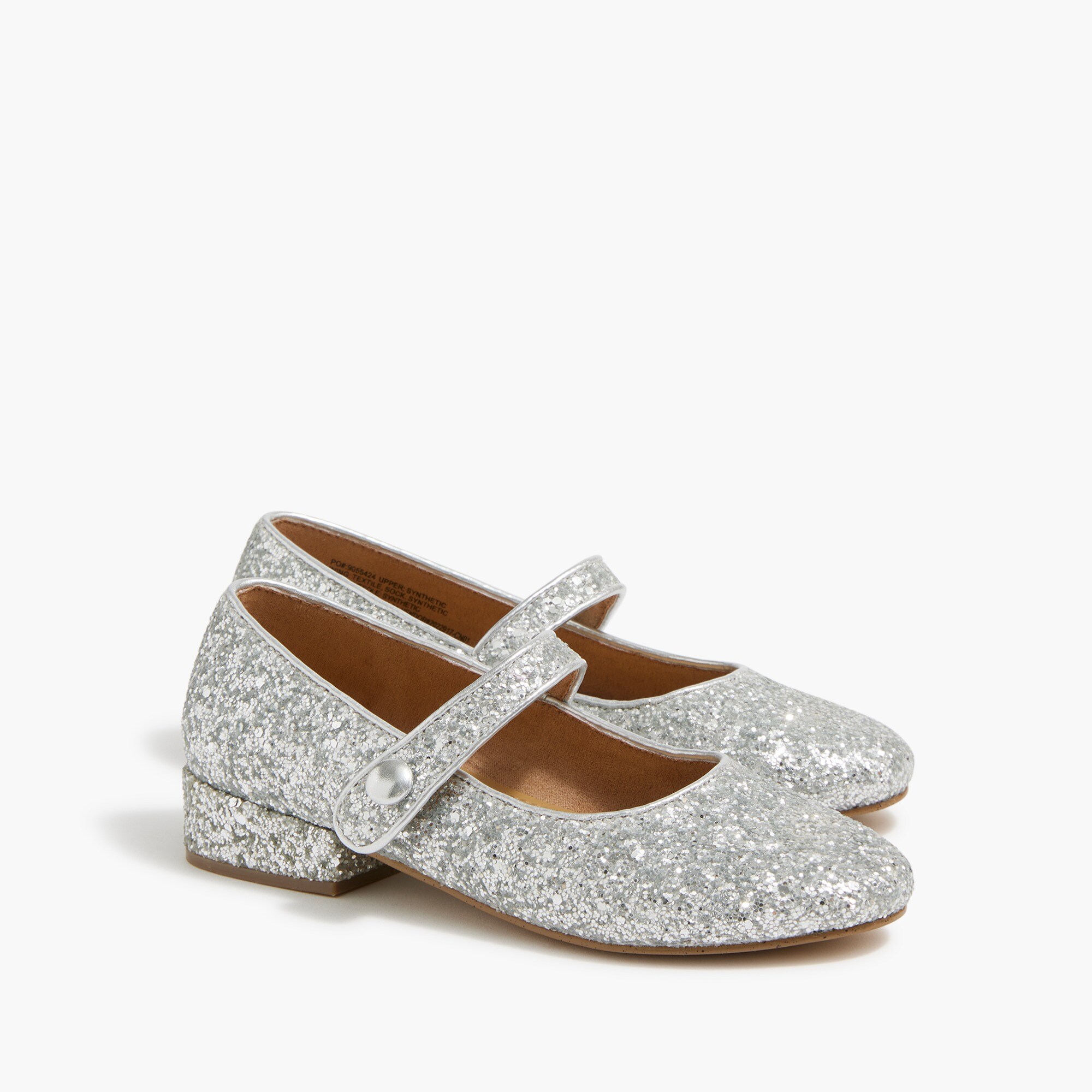 Girls' glitter low-heel Mary Janes