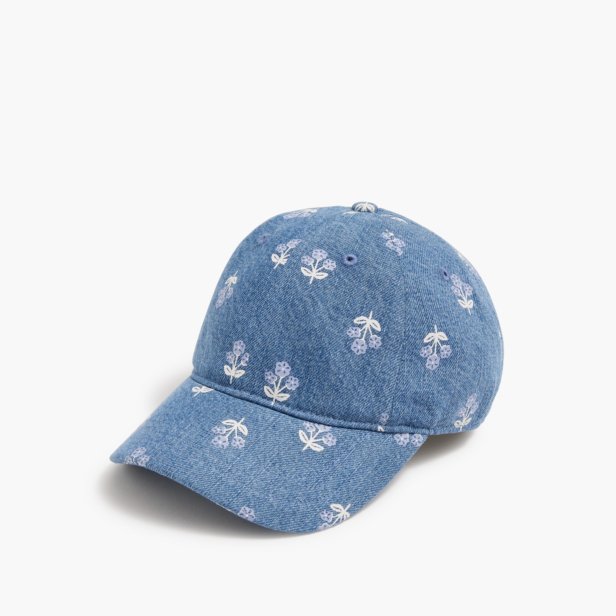 girls' printed denim baseball hat for girls