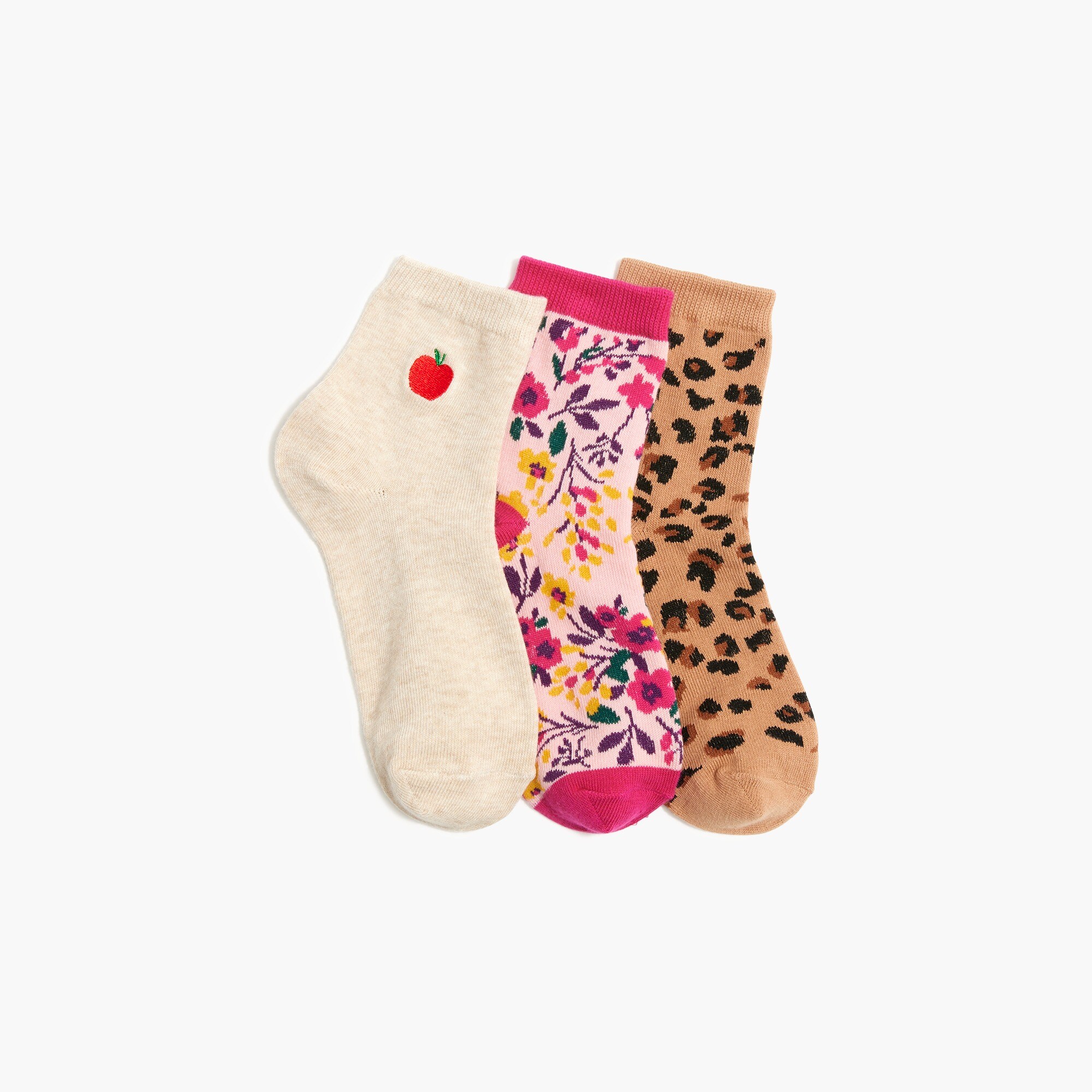 Girls' printed socks three-pack