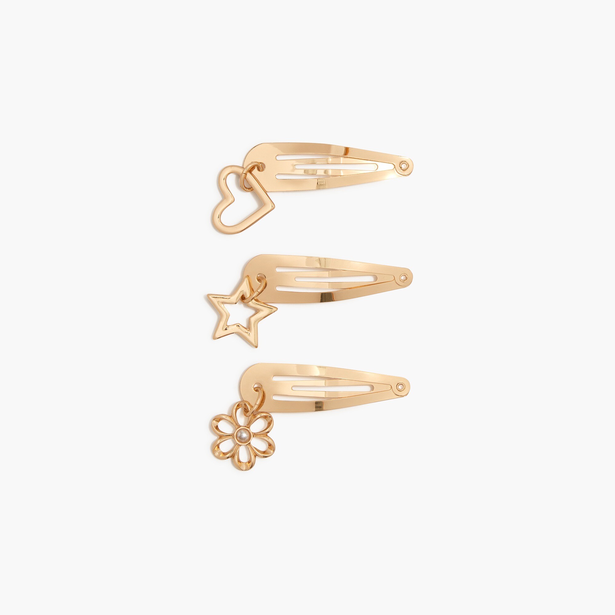 Girls' charm hair clips set-of-three