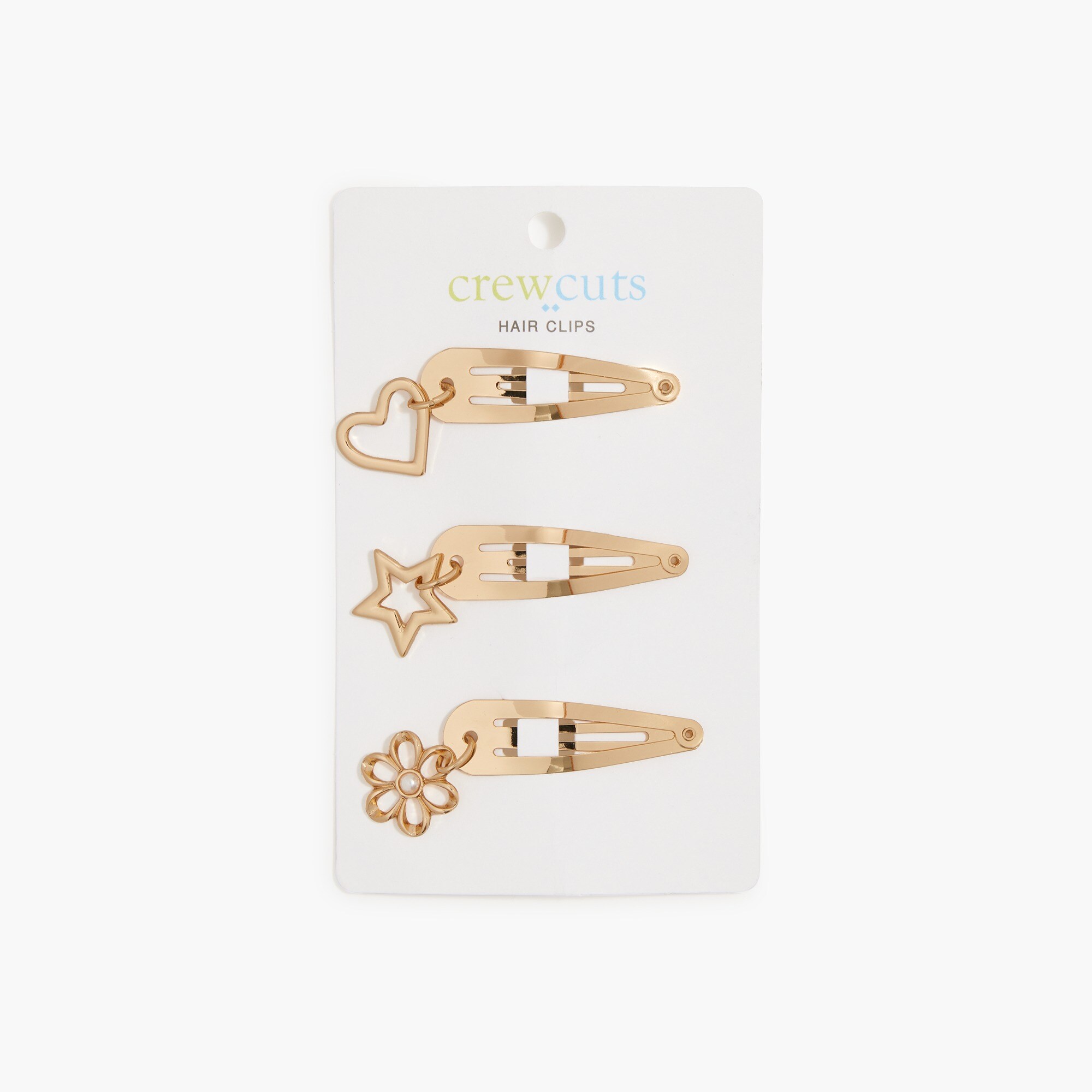 Girls' charm hair clips set-of-three