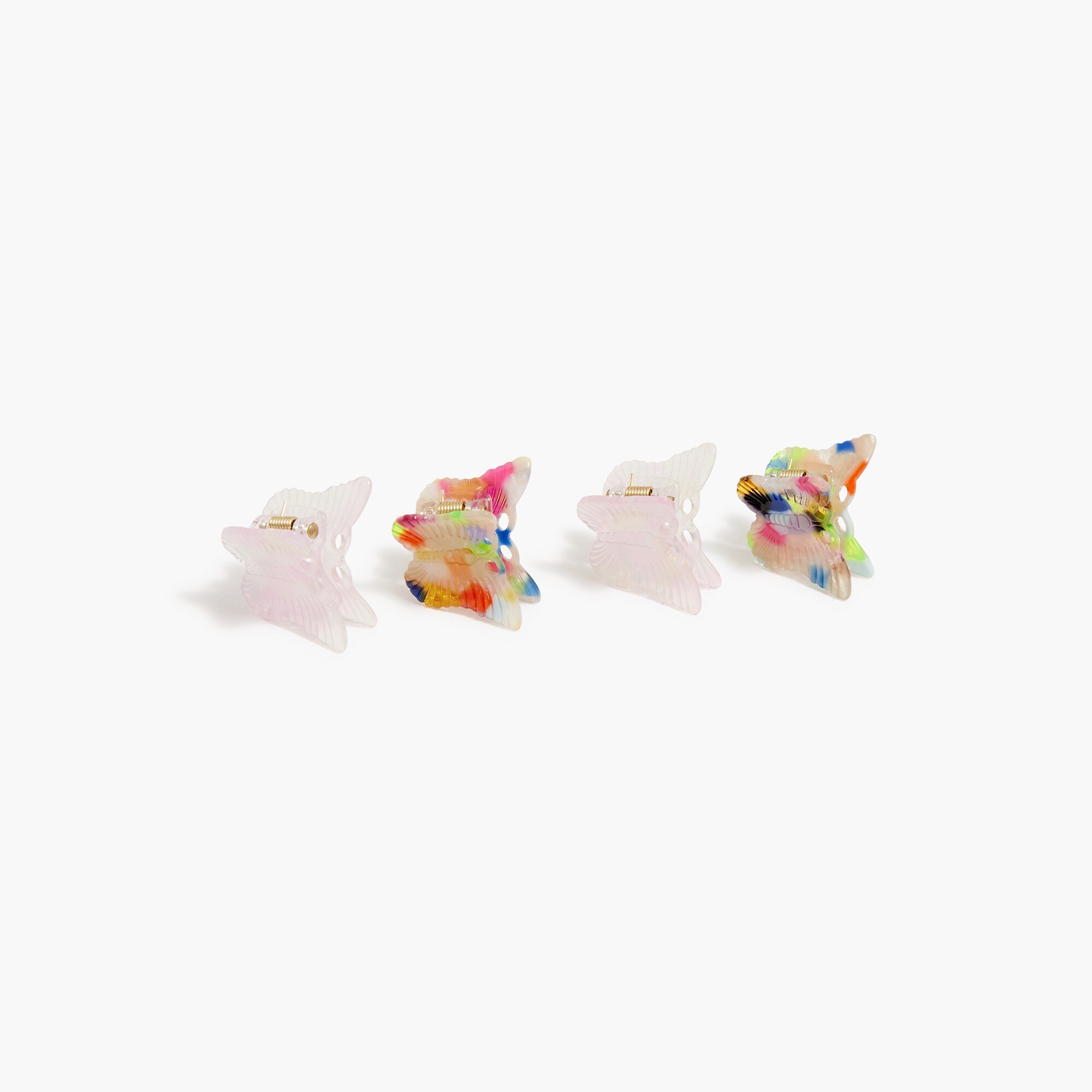 Green - Butterfly Fab Artwork Tik-Tak Hair Clip for Kids (Set of 2) 11