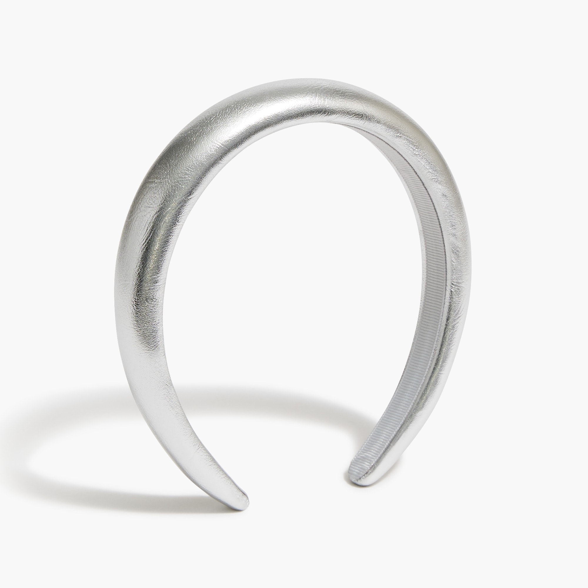 Girls' silver faux-leather headband