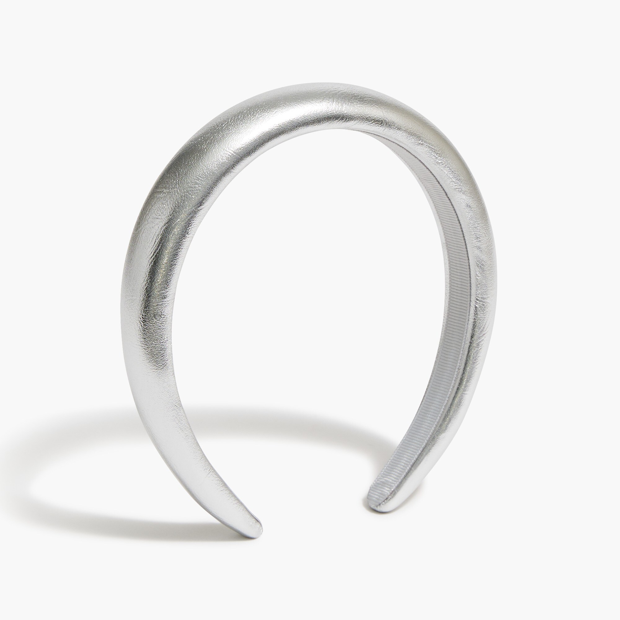 Girls' silver faux-leather headband