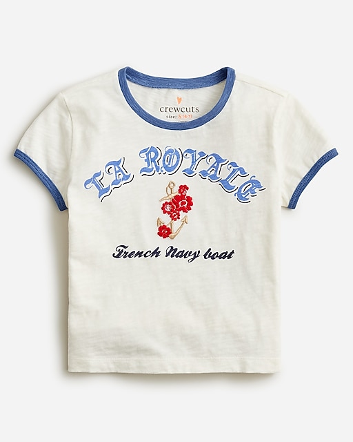 girls Girls' shrunken &quot;La royale&quot; graphic T-shirt with embroidery