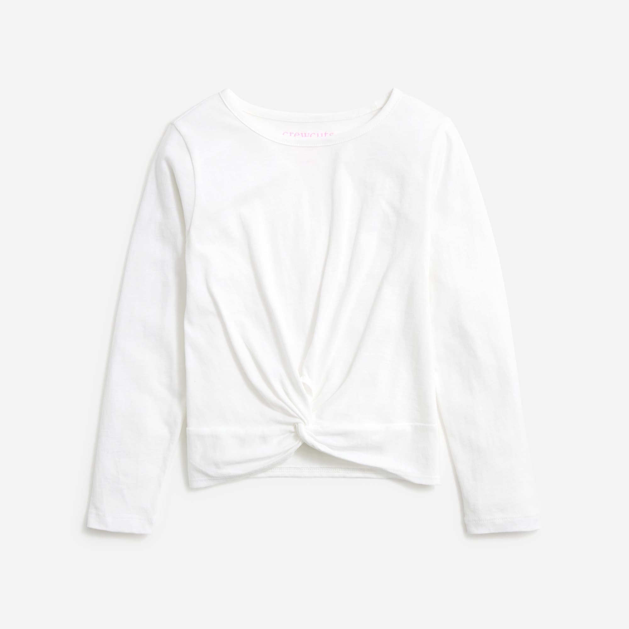 Girls' long-sleeve twist-front tee