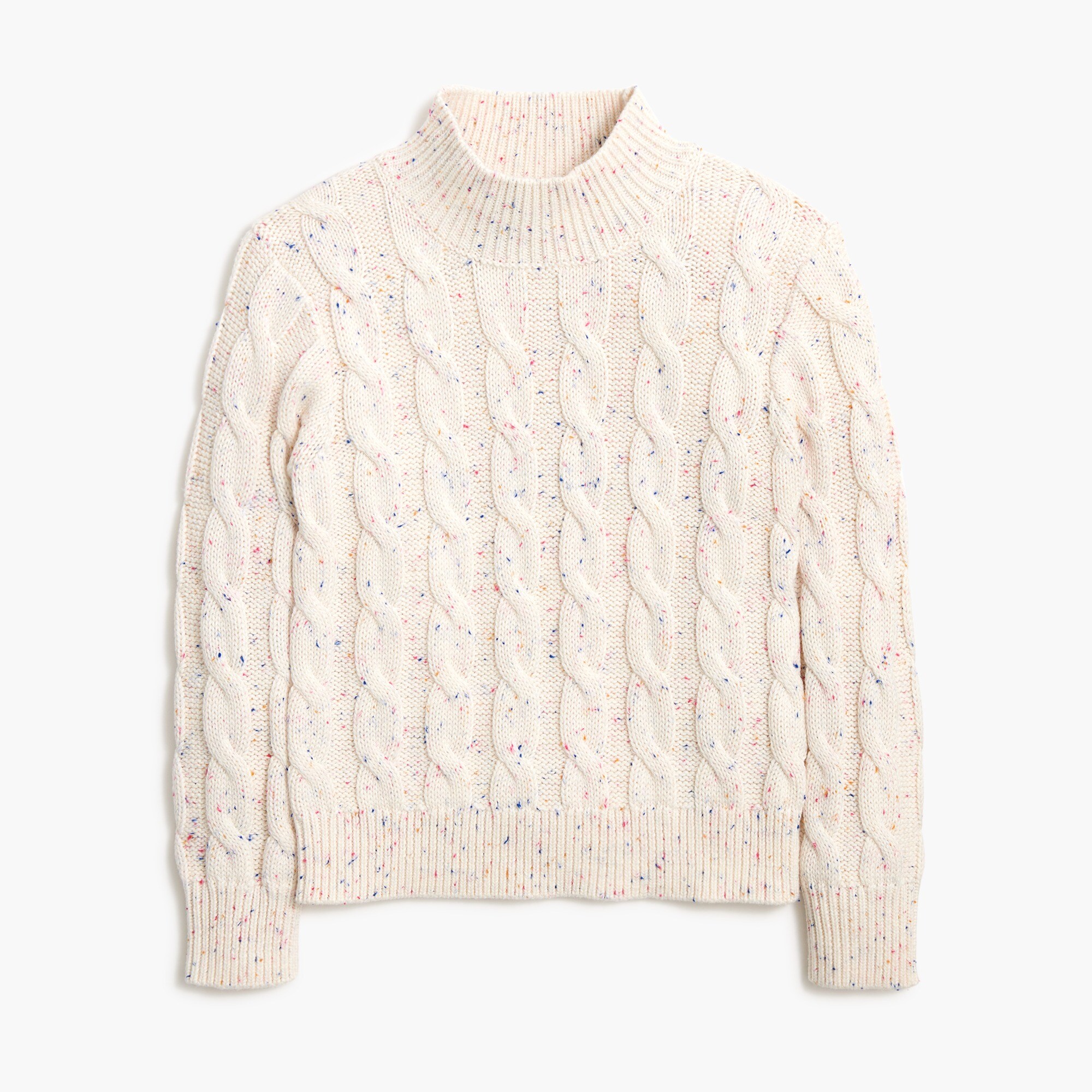 girls' cable-knit donegal mockneck sweater for girls