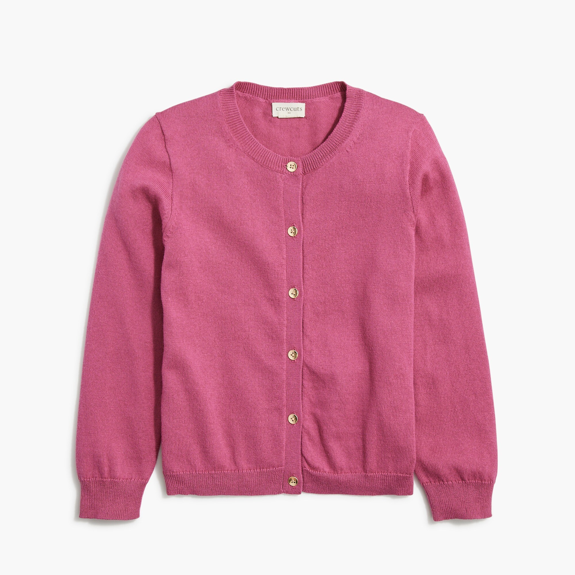 Girls' Casey cardigan sweater with gold buttons