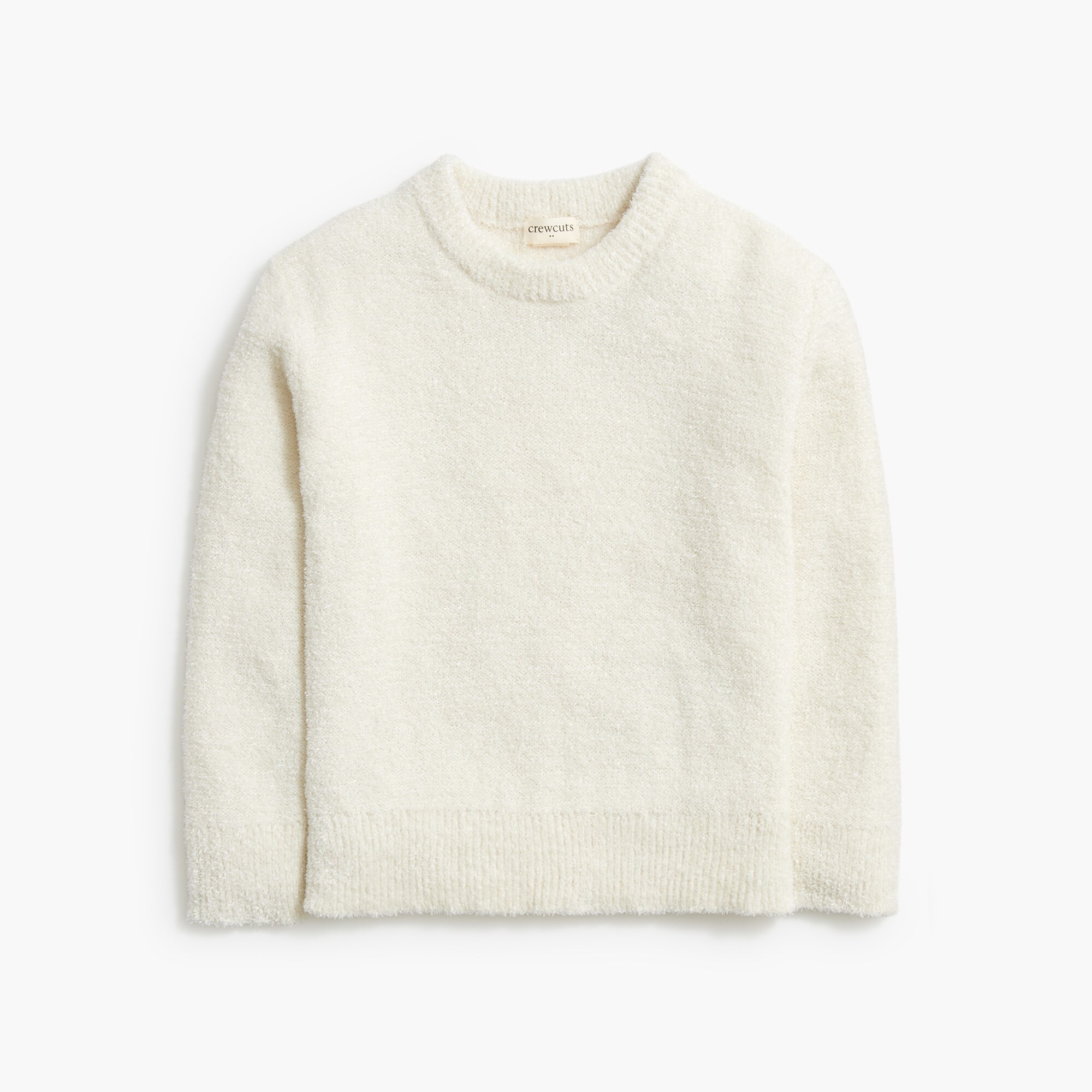 Girls' soft fuzzy crewneck sweater