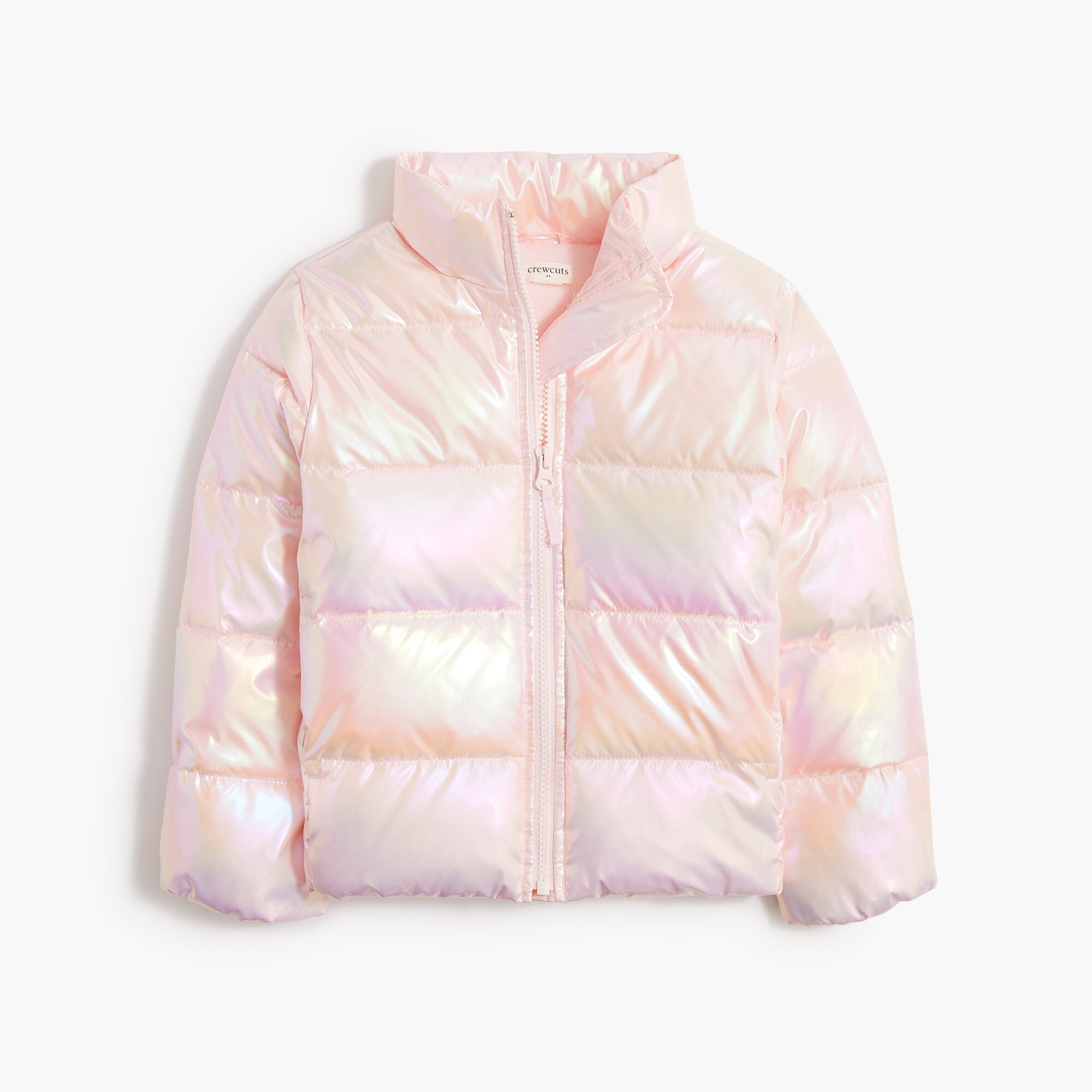 Girls' metallic puffer coat