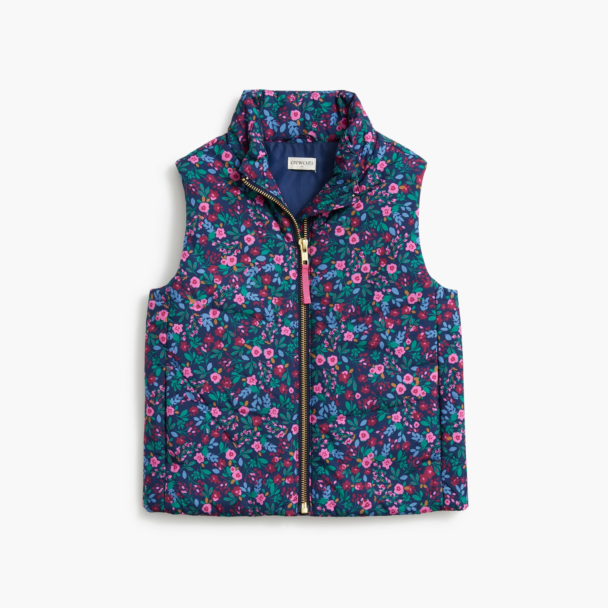 Girls' printed puffer vest