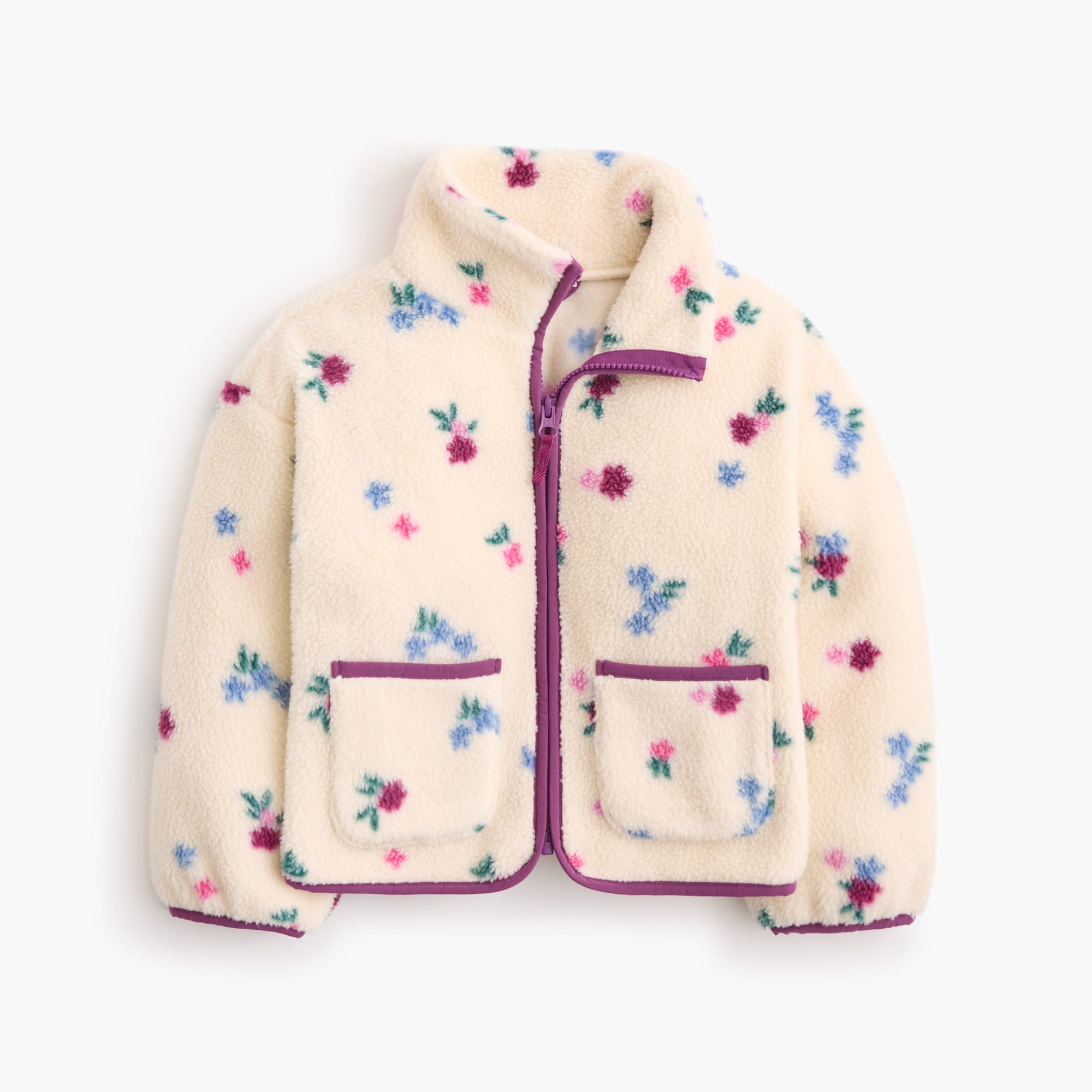Girls' Floral Sherpa Full-zip For Girls | Factory