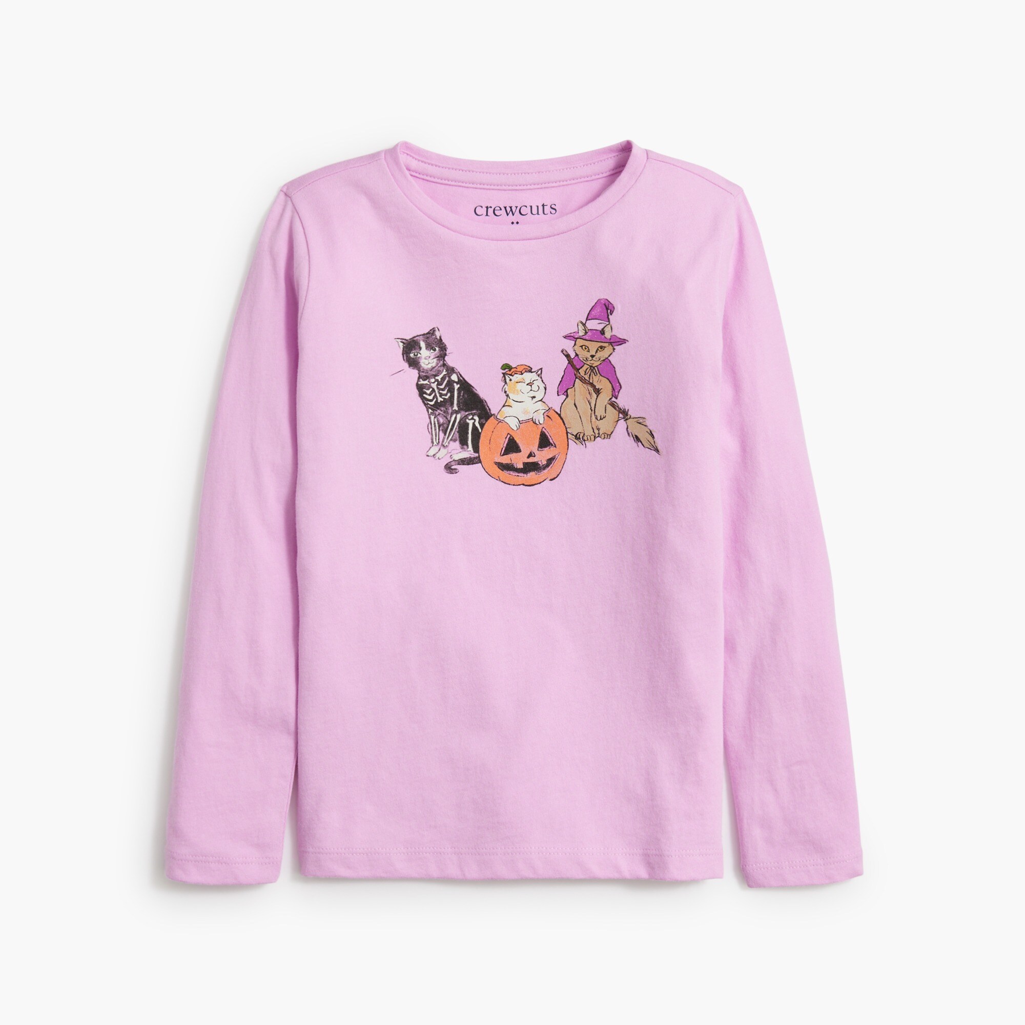 girls' long-sleeve cat in costume graphic tee for girls
