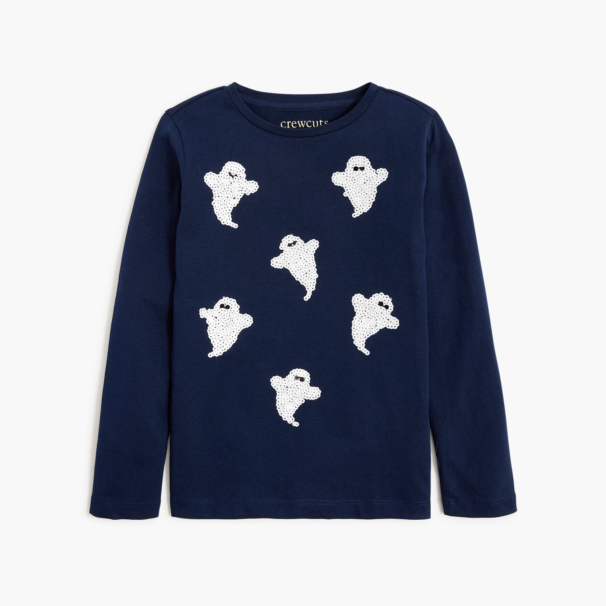 girls' long-sleeve sequin ghosts graphic tee for girls