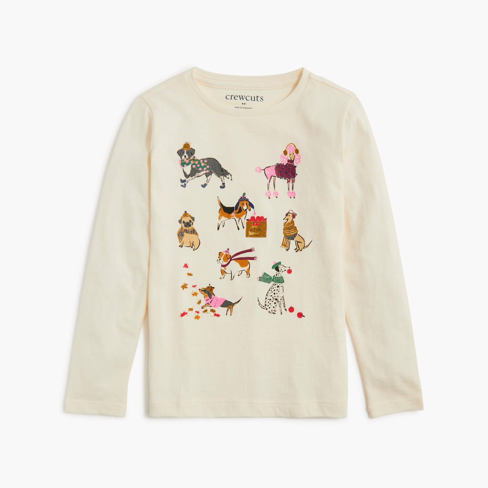 Girls' long-sleeve cozy dogs graphic tee