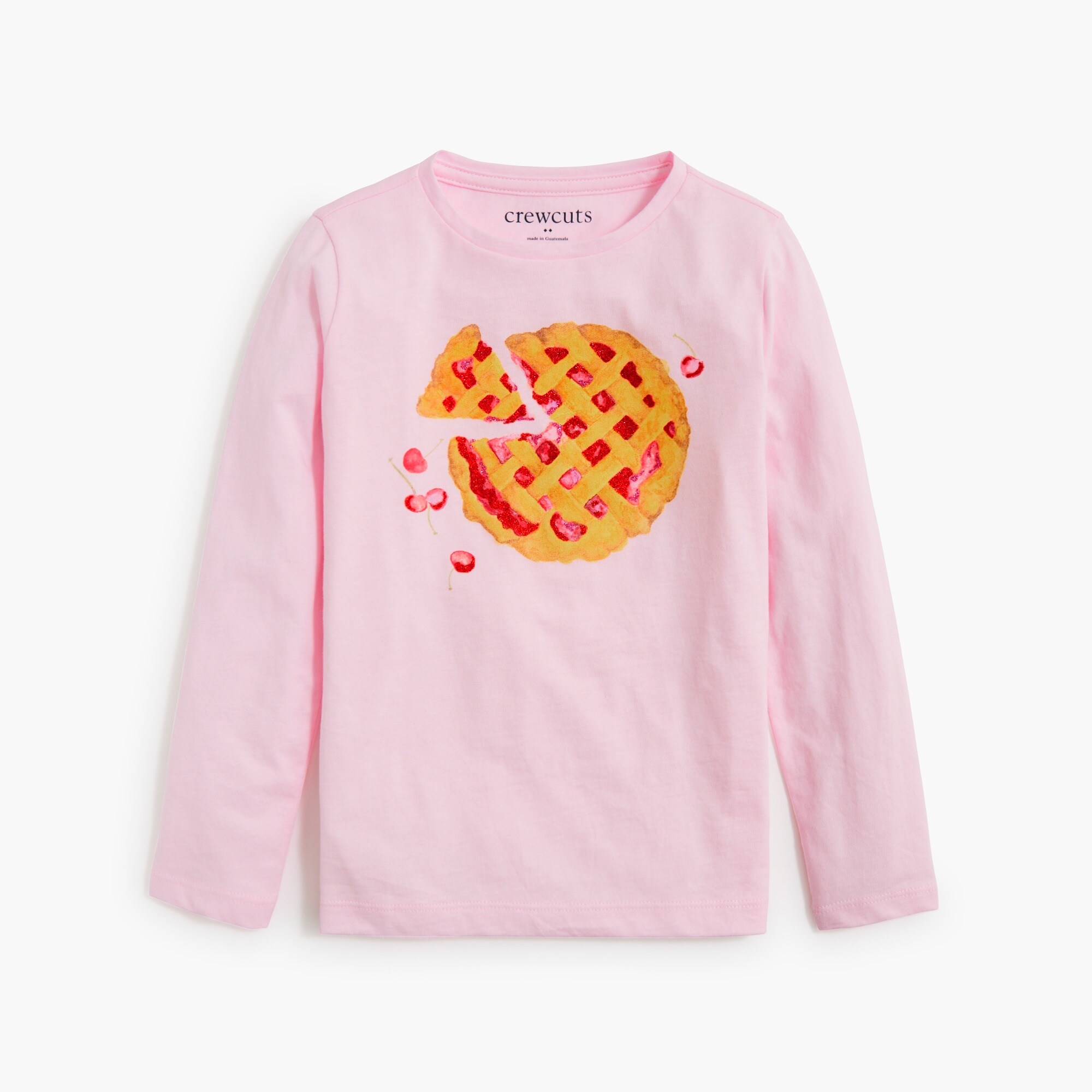 Girls' long-sleeve cherry pie graphic tee