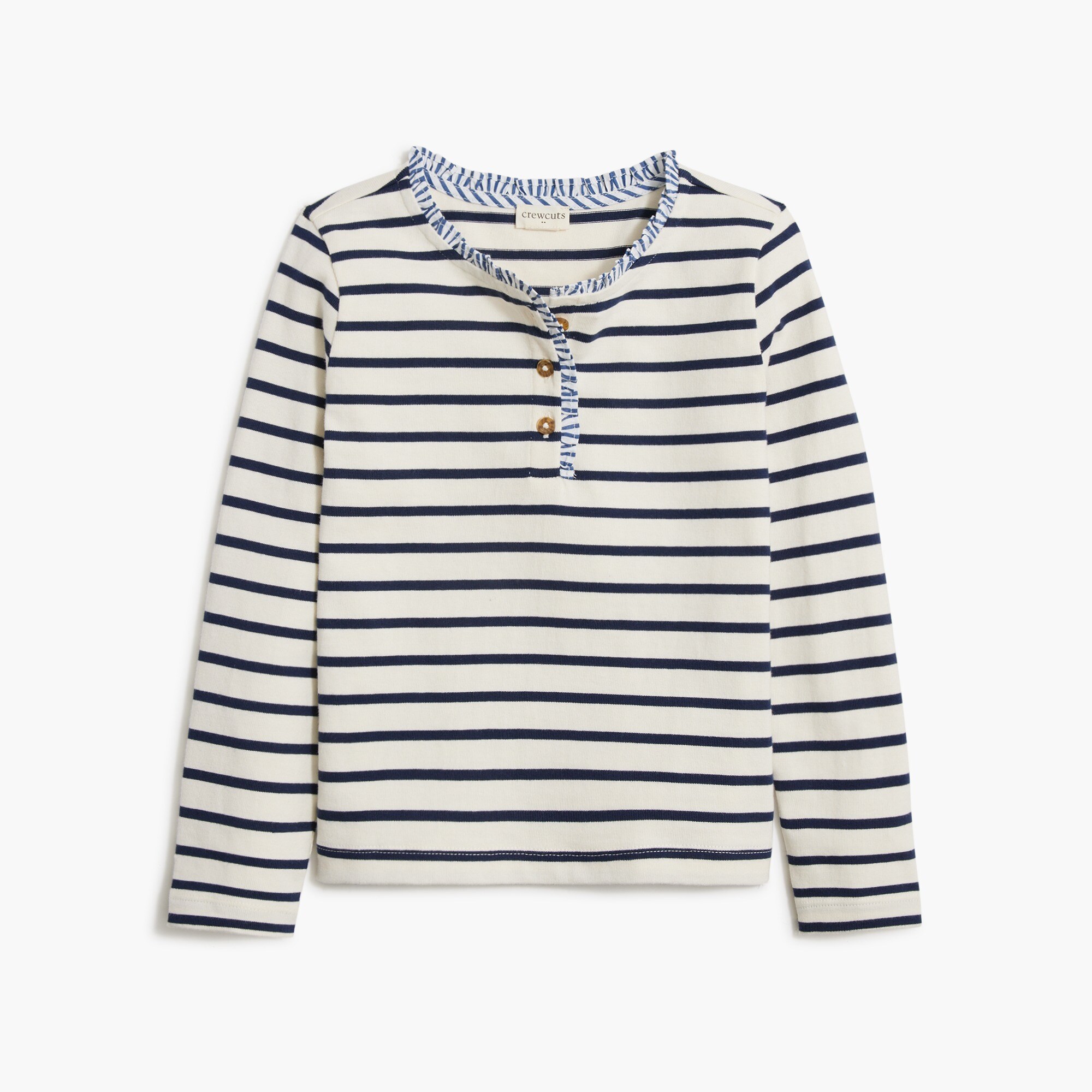  Girls' striped henley tee