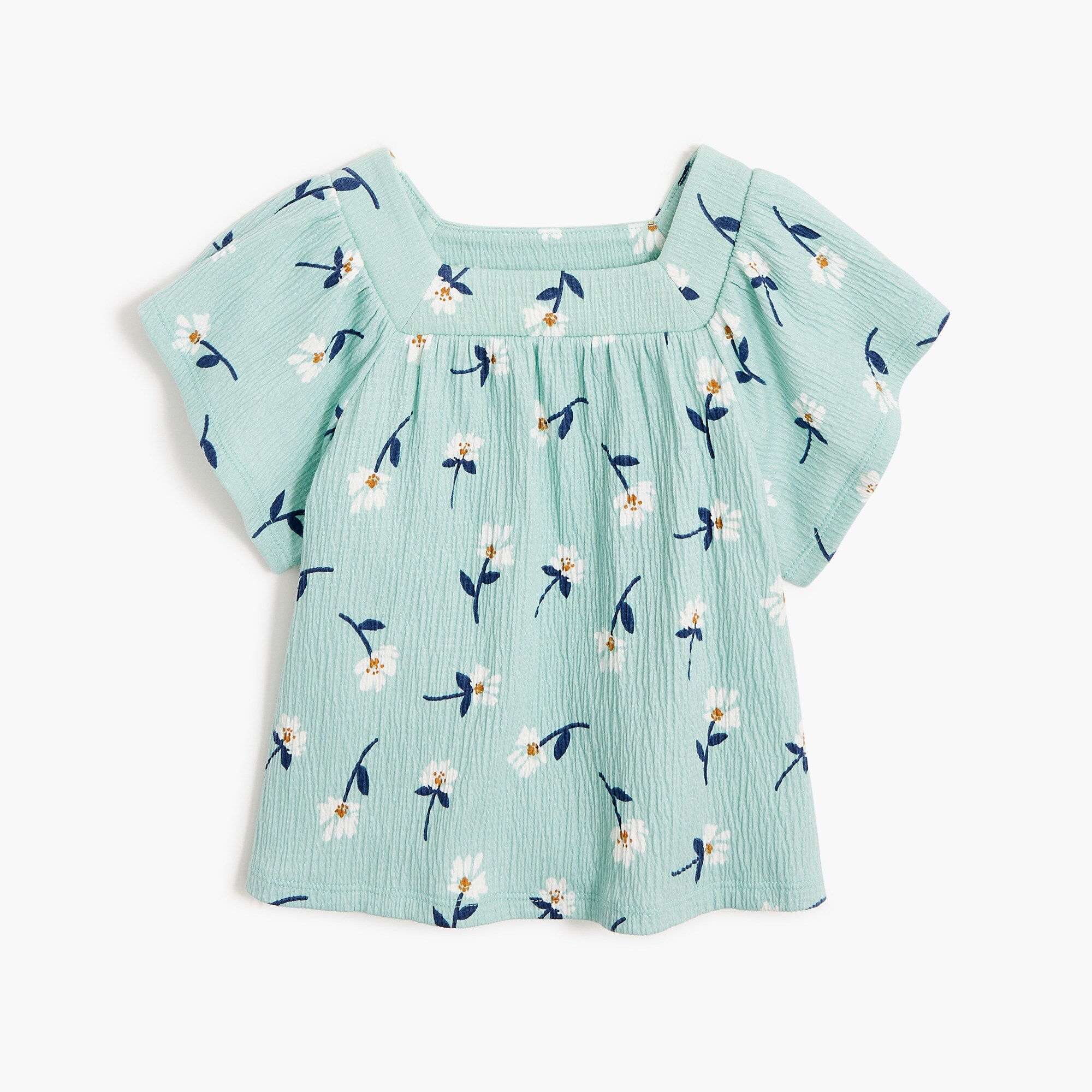 girls' crinkle-knit printed top for girls