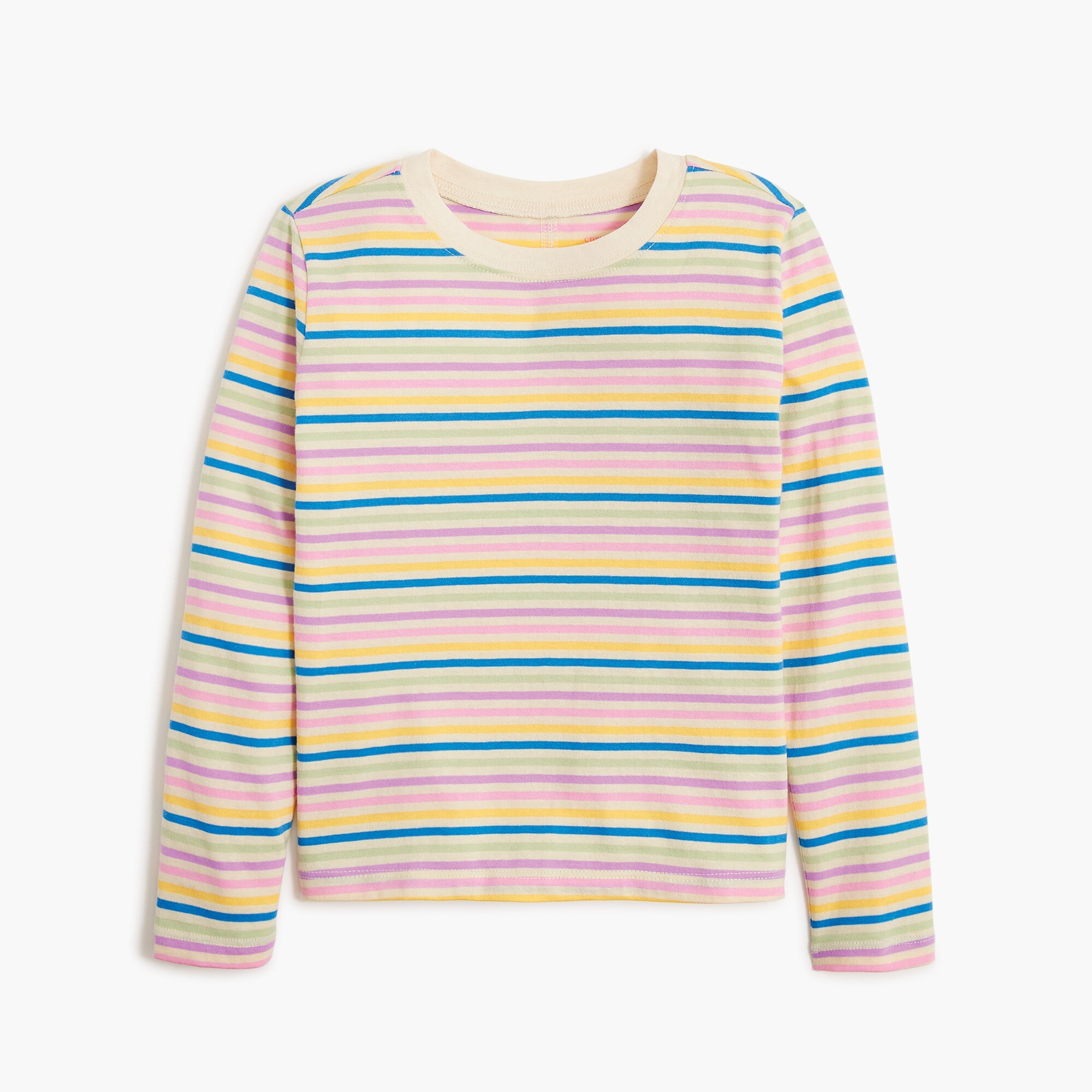 girls' long-sleeve multicolor striped tee for girls