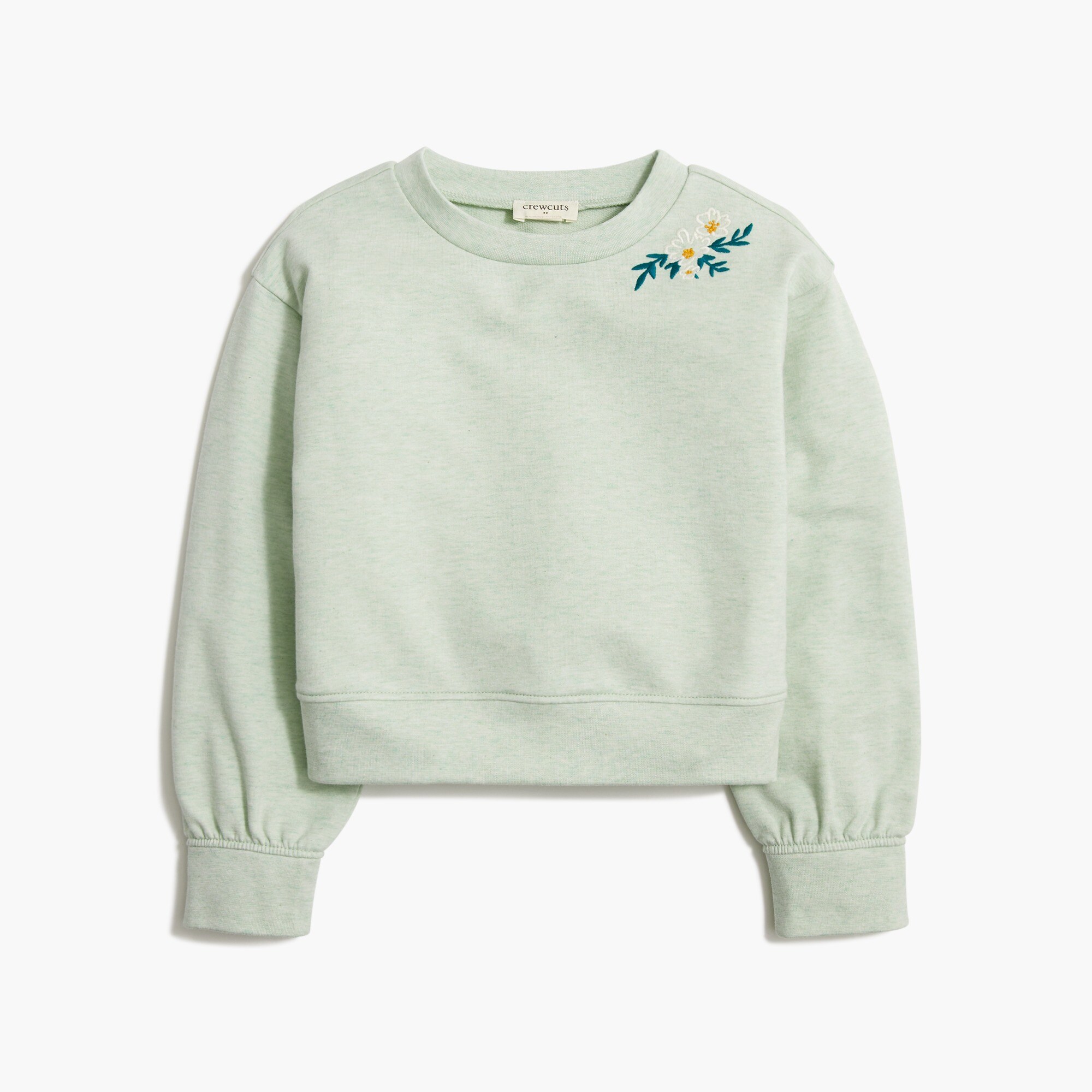 Girls' embroidered flower sweatshirt