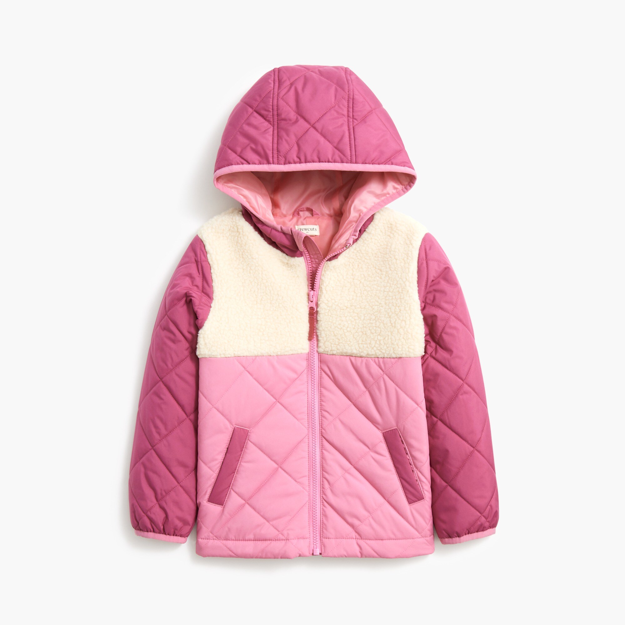 Kids' sherpa hooded puffer jacket