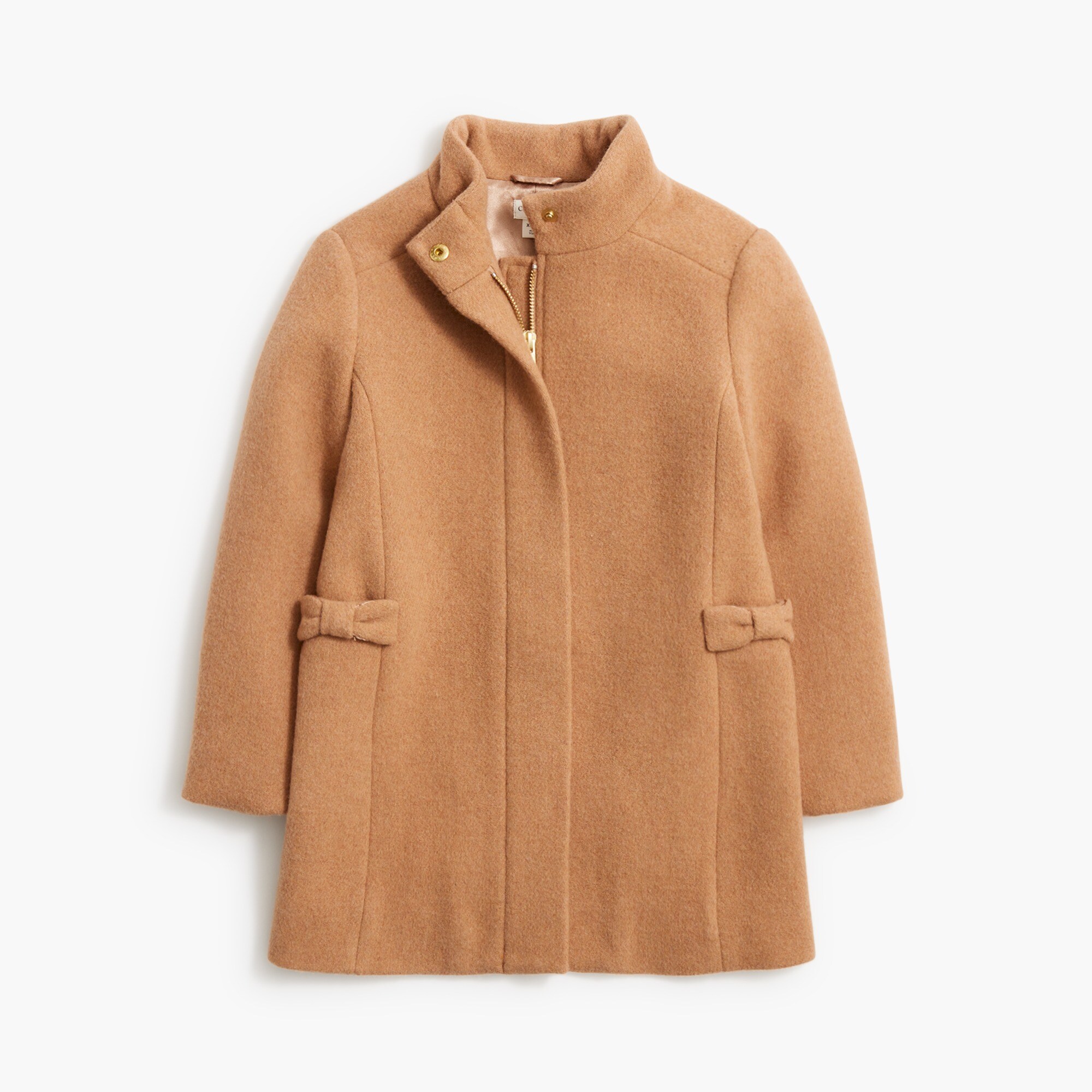 Girls' wool-blend bow-pocket coat