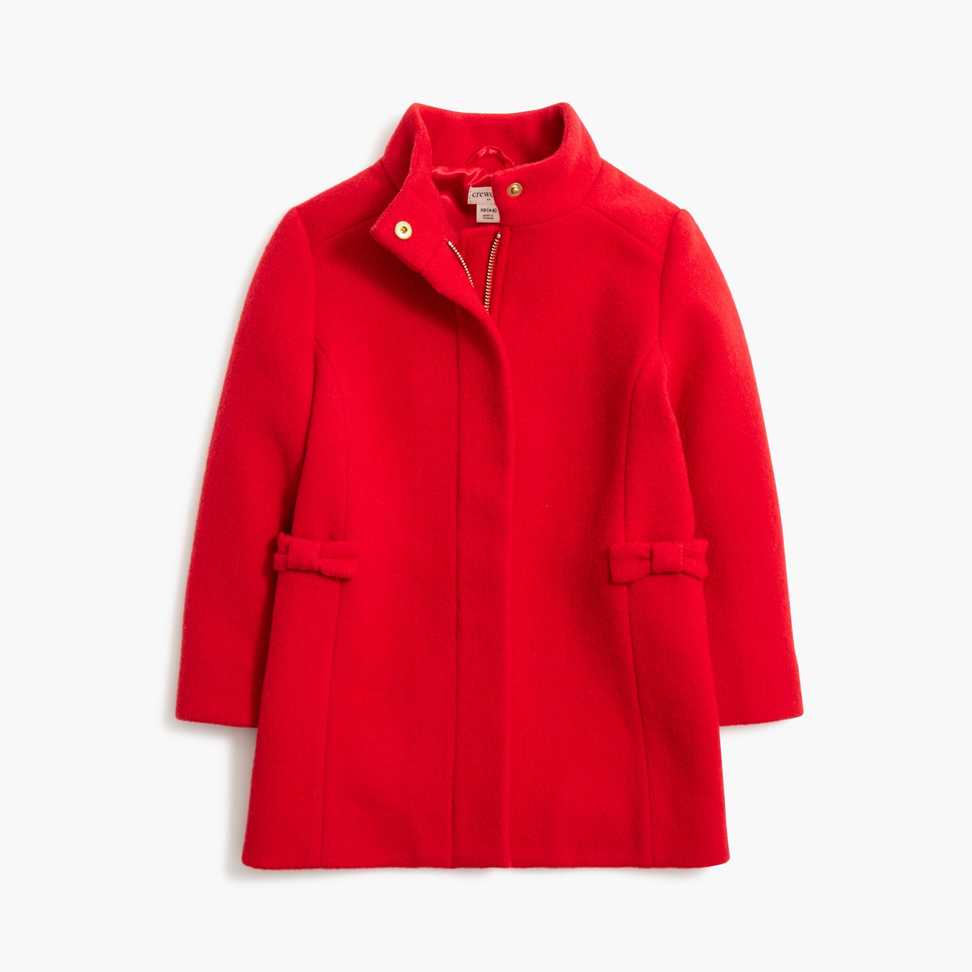 Girls' wool-blend bow-pocket coat