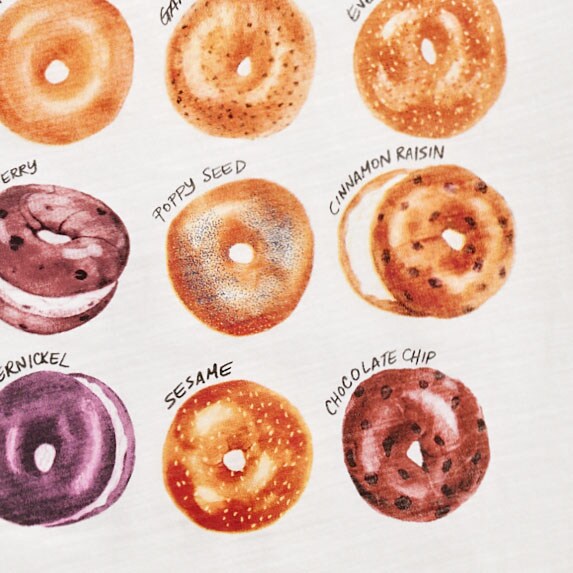 Bagel graphic tee BAGEL GRID factory: bagel graphic tee for women