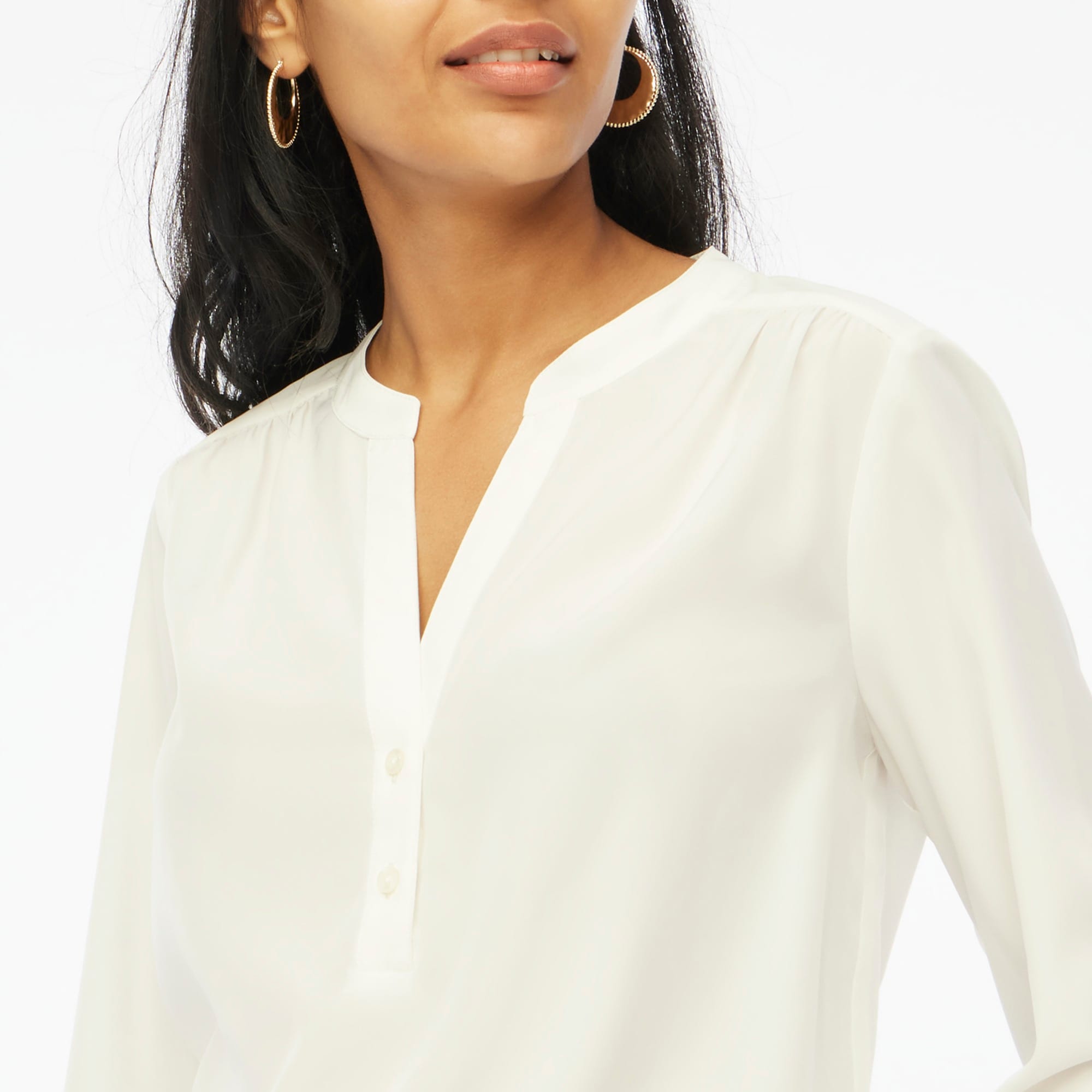 Popover placket blouse
