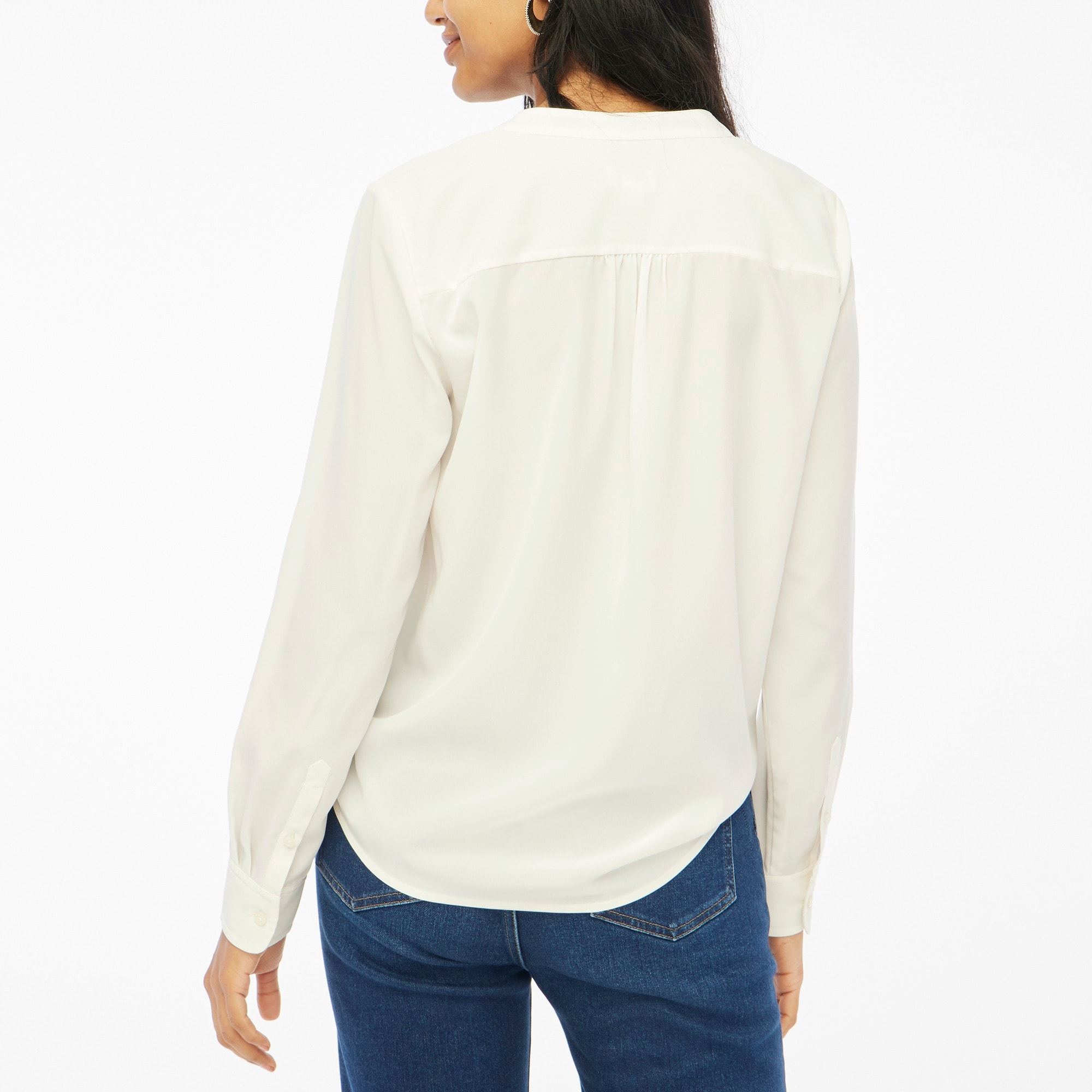 Popover placket blouse