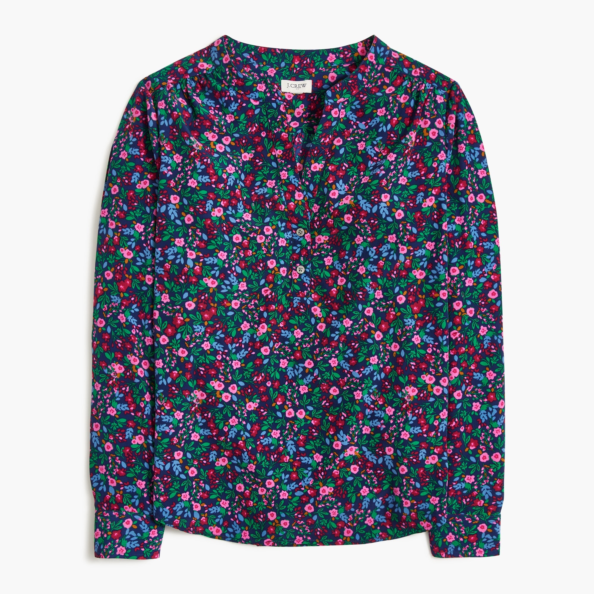 Popover placket blouse