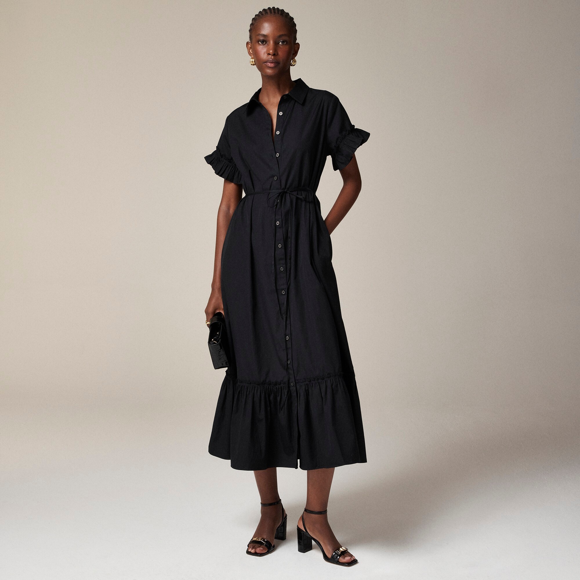 J.Crew Amelia Maxi Shirtdress In Cotton Poplin For Women