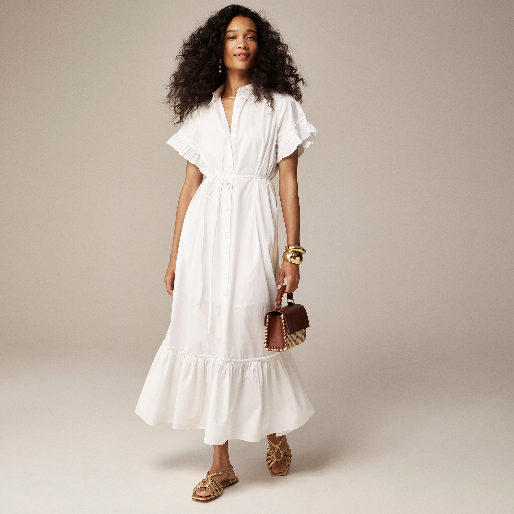 J.Crew Amelia Maxi Shirtdress In Cotton Poplin For Women